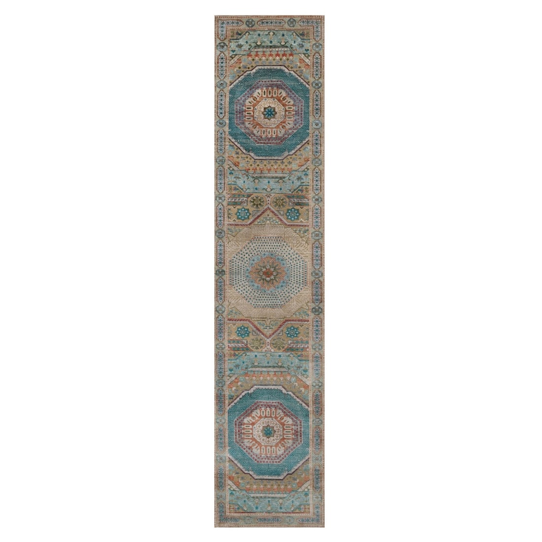 Lark Brown Hand-Knotted Wool & Silk Mamluk Design Rug (2'7"x12'1"): Lark Brown Hand-Knotted Wool & Silk Mamluk Design Rug (2'7"x12'1") Experience the rich heritage of Indian craftsmanship with this stunning Mamluk-style rug, hand-knotted from luxurious wool and silk