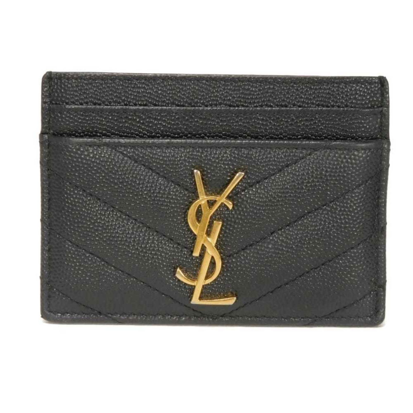 Leather Yves Saint Laurent Card Case: Leather Yves Saint Laurent Card Case A sleek and sophisticated leather card case from the iconic Yves Saint Laurent brand, perfect for adding a touch of luxury to your everyday essentials. With its