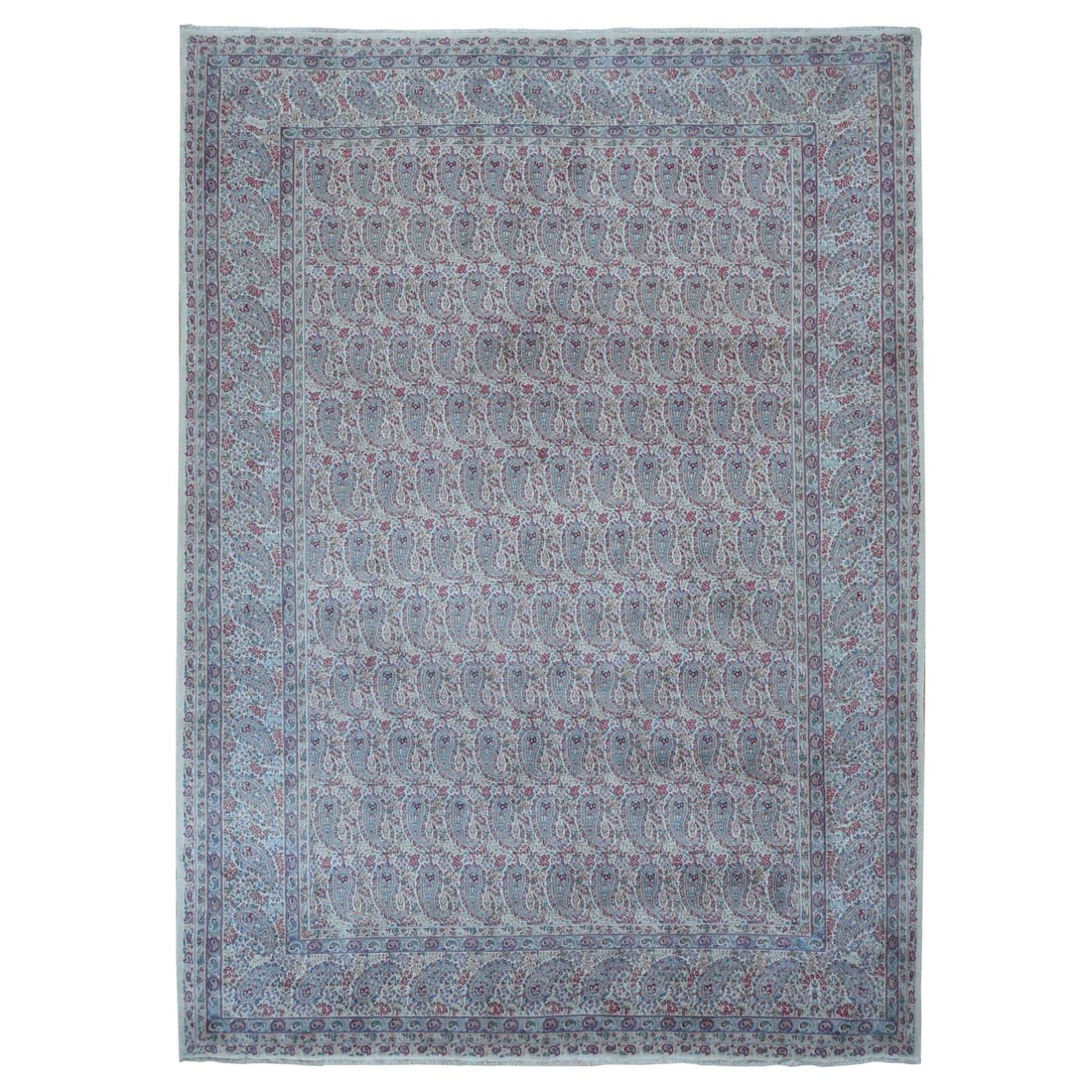 Vintage 8'9"x12'1" Ivory Zoroastrian Handknotted Wool Rug (250 KPSI) (1 of 12)