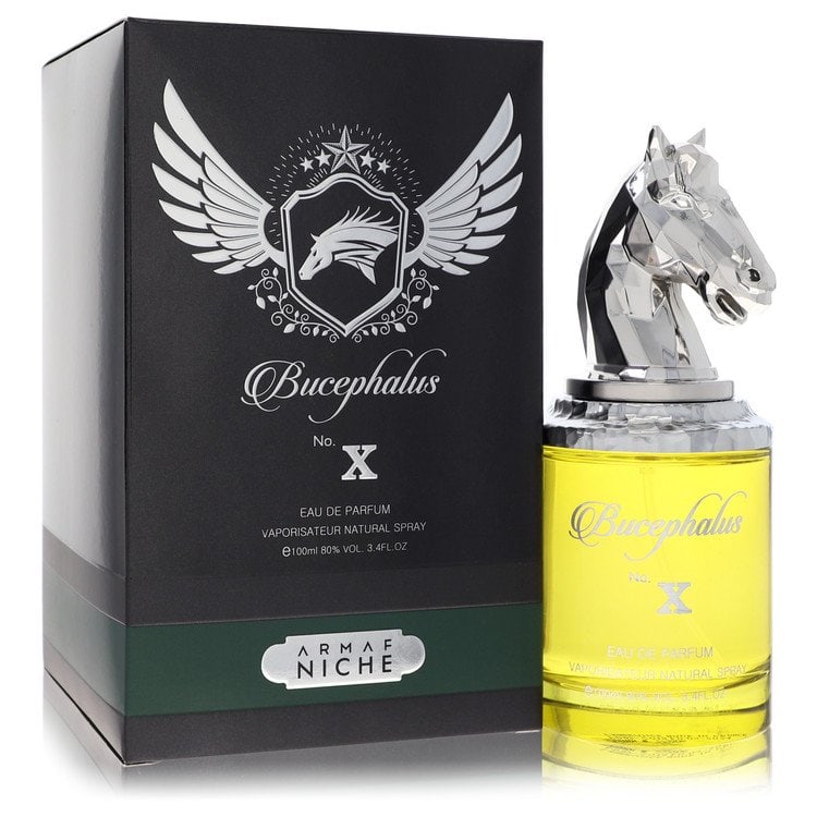 Armaf Eau De Parfum Spray - Bucephalus X Cologne: Armaf Eau De Parfum Spray - Bucephalus X Cologne Experience the bold and adventurous spirit of Bucephalus X Cologne, a rich eau de parfum spray from Armaf that combines top notes of bergamot and lemon