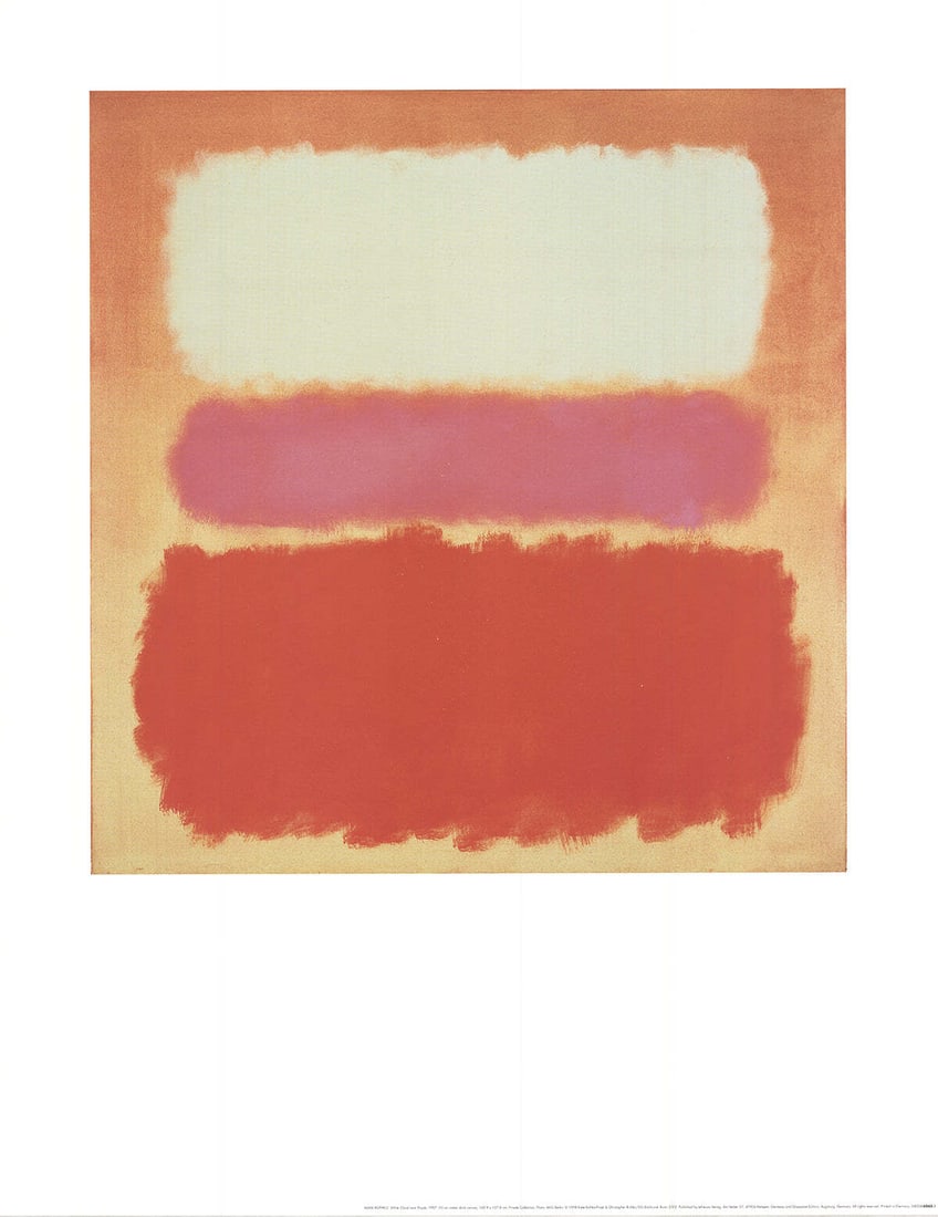 Pink MARK ROTHKO White Cloud over Purple 35.5" x 27.5" Poster 1995 Abstract Red: Pink MARK ROTHKO White Cloud over Purple 35.5" x 27.5" Poster 1995 Abstract Red Experience the emotive power of Mark Rothko's 1995 masterpiece, White Cloud Over Purple, in stunning offset lithograph q
