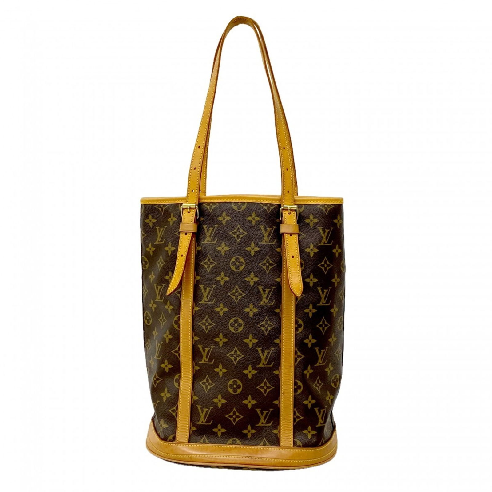 Bag Louis Vuitton Tote: Bag Louis Vuitton Tote A pre-owned Louis Vuitton tote bag in rich brown leather, featuring the iconic monogram pattern and classic design that exudes timeless elegance. With its spacious interior and