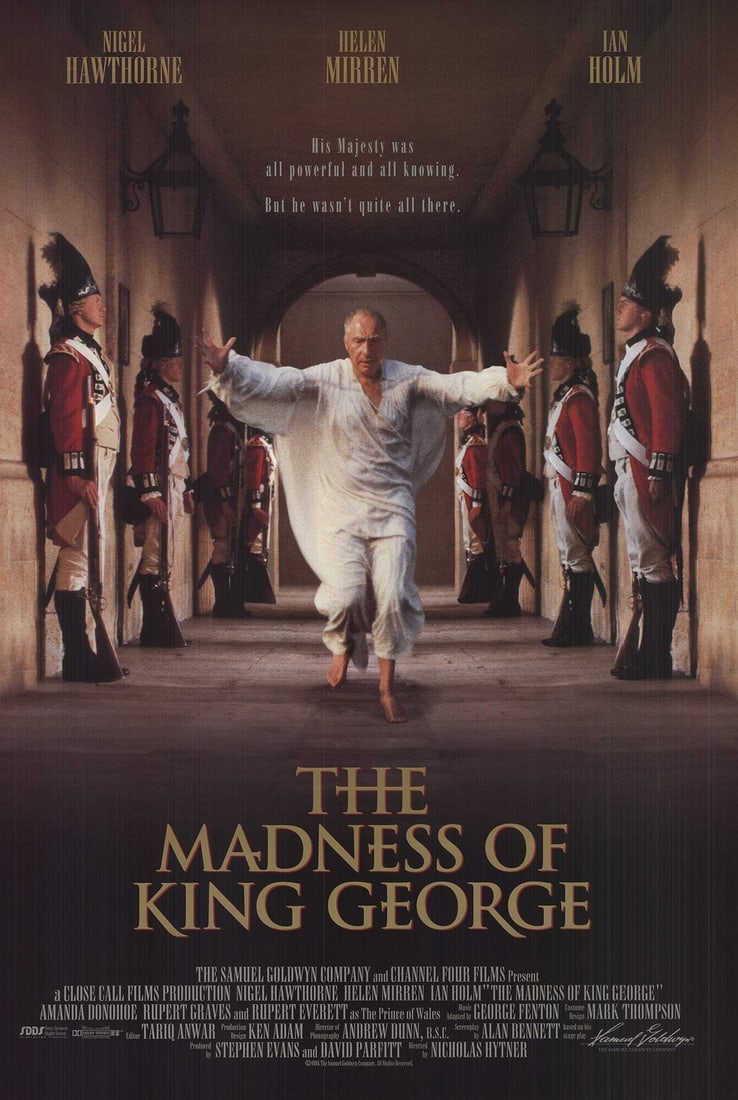 1994 ARTIST UNKNOWN The Madness of King George 40" x 27" Offset Lithograph: 1994 ARTIST UNKNOWN The Madness of King George 40" x 27" Offset Lithograph A rare and intriguing piece, 1994's "The Madness of King George" is a striking offset lithograph that captures the turmoil