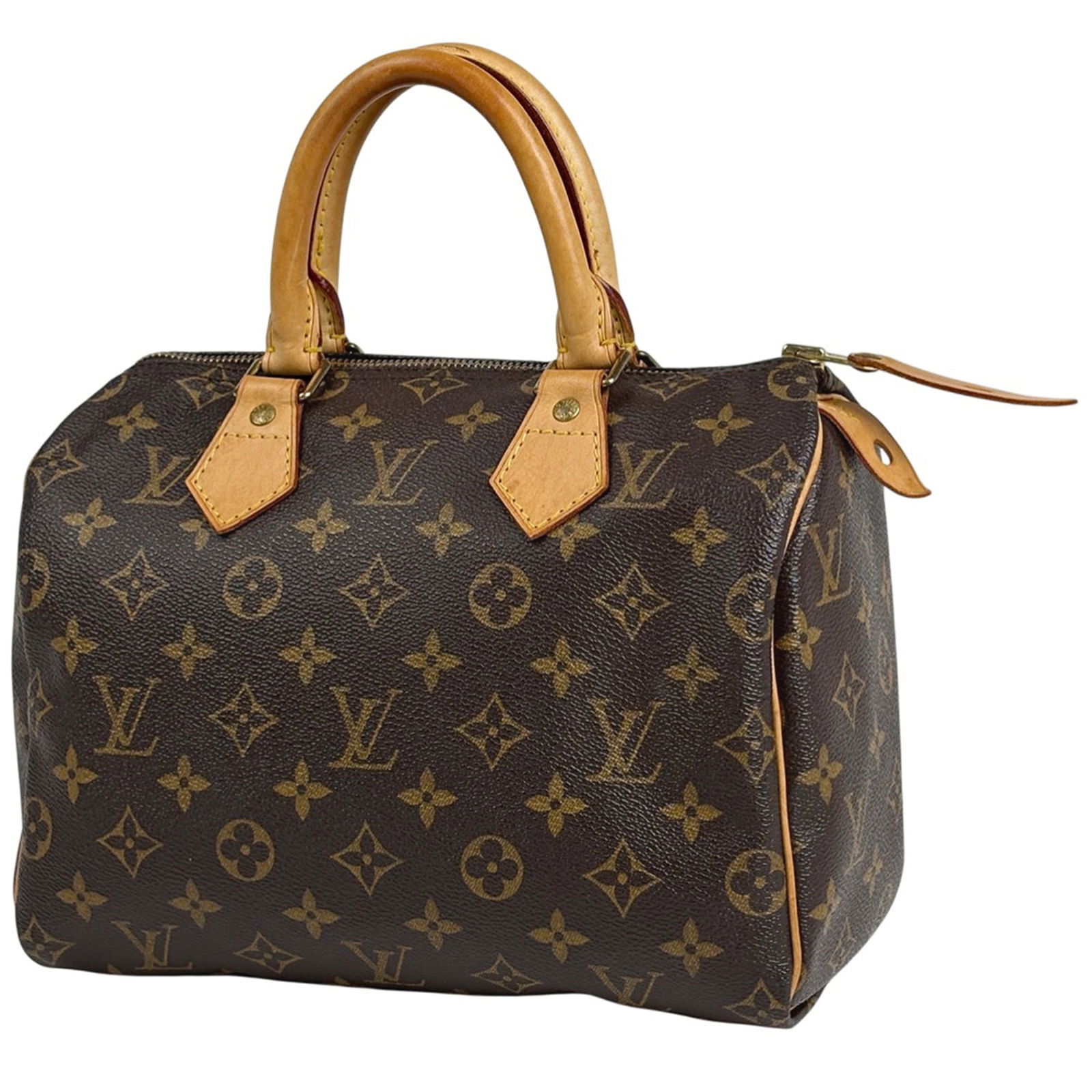 Louis Vuitton Monogram Handbag: Louis Vuitton Monogram Handbag A stunning Louis Vuitton Monogram handbag in rich brown, boasting the iconic LV monogram pattern that exudes luxury and sophistication. With its classic design and timel