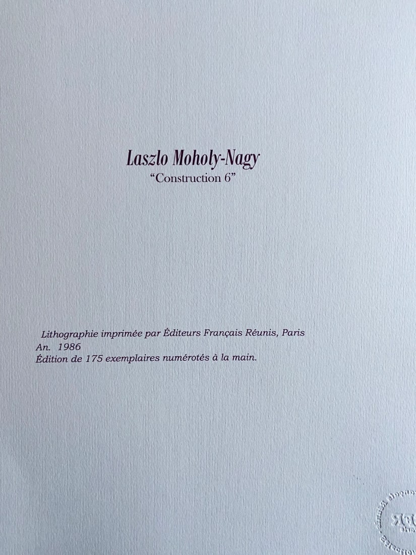 Laszlo Moholy-Nagy Lithograph #Op - 8