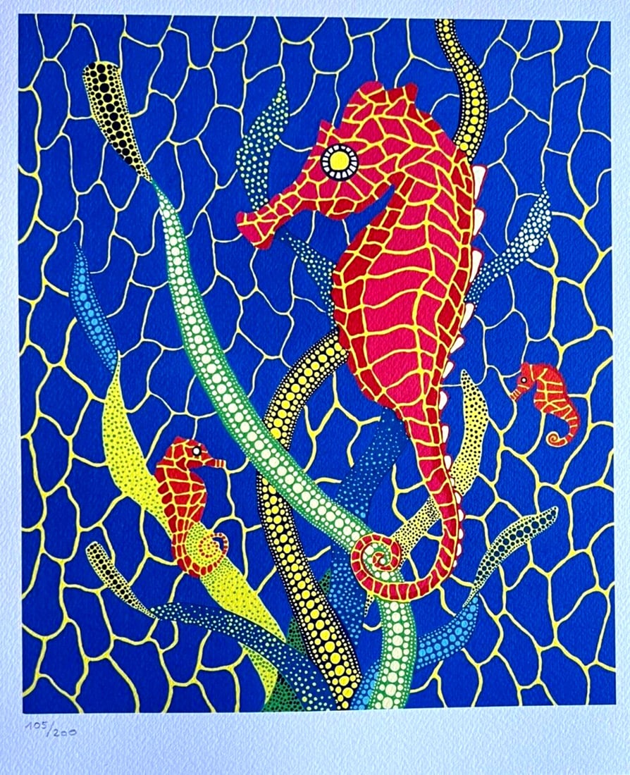 200 Yayoi Kusama Lithograph Mori Museum Numbered: 200 Yayoi Kusama Lithograph Mori Museum Numbered Own a unique piece of art history with this rare 200 numbered lithograph by Yayoi Kusama, created in collaboration with the Mori Art Museum in Tokyo,