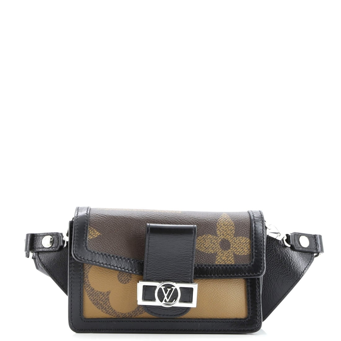 Louis Vuitton Dauphine Bumbag in Giant Monogram Reverse: Louis Vuitton Dauphine Bumbag in Giant Monogram Reverse The Louis Vuitton Dauphine Bumbag in Giant Monogram Reverse is a stylish and functional accessory that exudes luxury. With its classic design, b