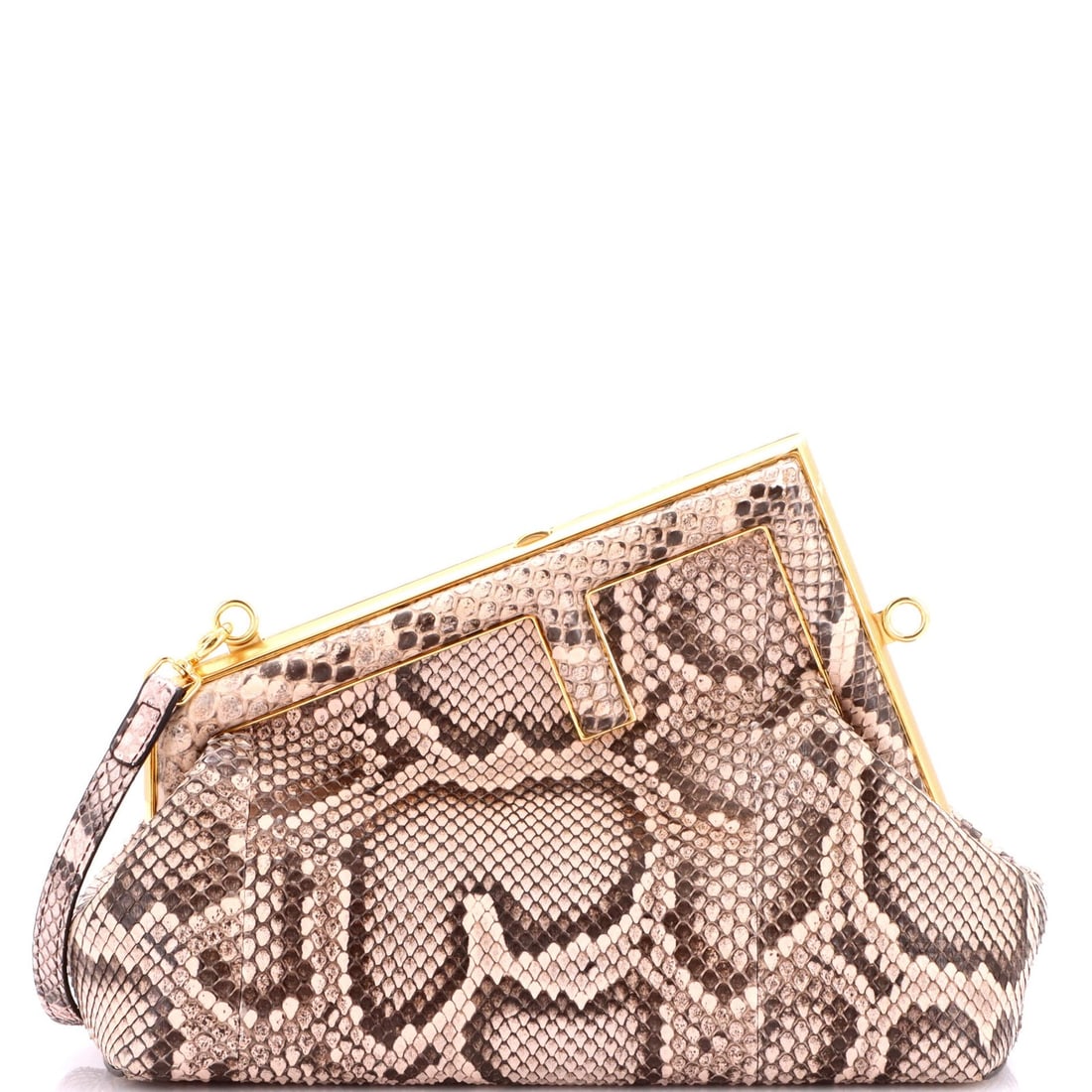 Small Fendi First Bag Python: Small Fendi First Bag Python Own a piece of luxury with the iconic Fendi First Bag Python, boasting sleek neutral tones and striking python skin that exudes sophistication. This small shoulder bag is