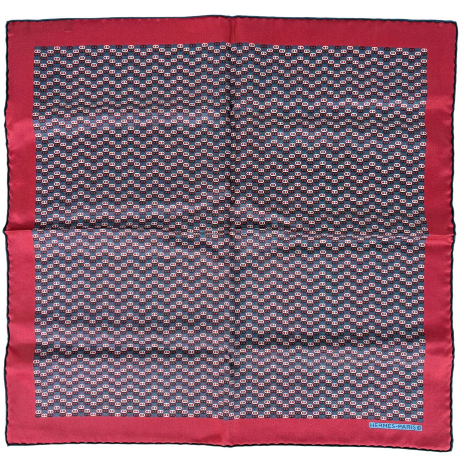 Hermes Silk Scarf: Hermes Silk Scarf A vibrant and timeless piece, this multi-colored Hermes silk scarf boasts a rich, red hue that adds a pop of personality to any outfit. Made from luxurious silk, its 41cm x 42cm