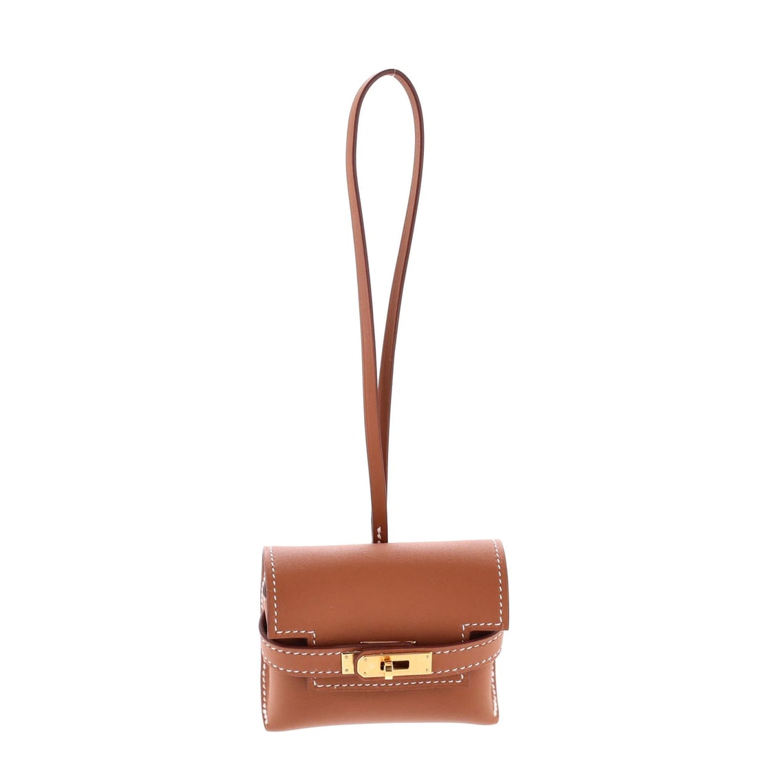 Swift Hermes Kellyfestival Bag Charm: Swift Hermes Kellyfestival Bag Charm A rare and stylish accessory for the modern handbag enthusiast, this Swift Hermes Kellyfestival Bag Charm boasts sleek brown leather construction and elegant gold
