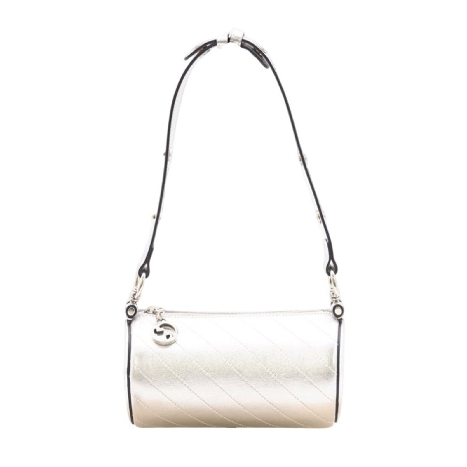 Gucci Leather Shoulder Bag: Gucci Leather Shoulder Bag Elevate your style with this pre-loved Gucci leather shoulder bag, boasting sleek silver hardware and premium leather construction that exudes luxury. With its classic