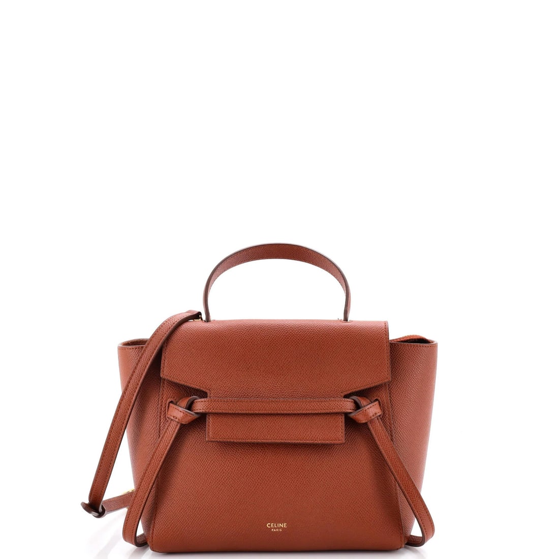 Celine Nano Textured Leather Belt Bag: Celine Nano Textured Leather Belt Bag A stylish and versatile Celine Nano Textured Leather Belt Bag, boasting a rich brown exterior with suede-lined interior, adds a touch of sophistication to any