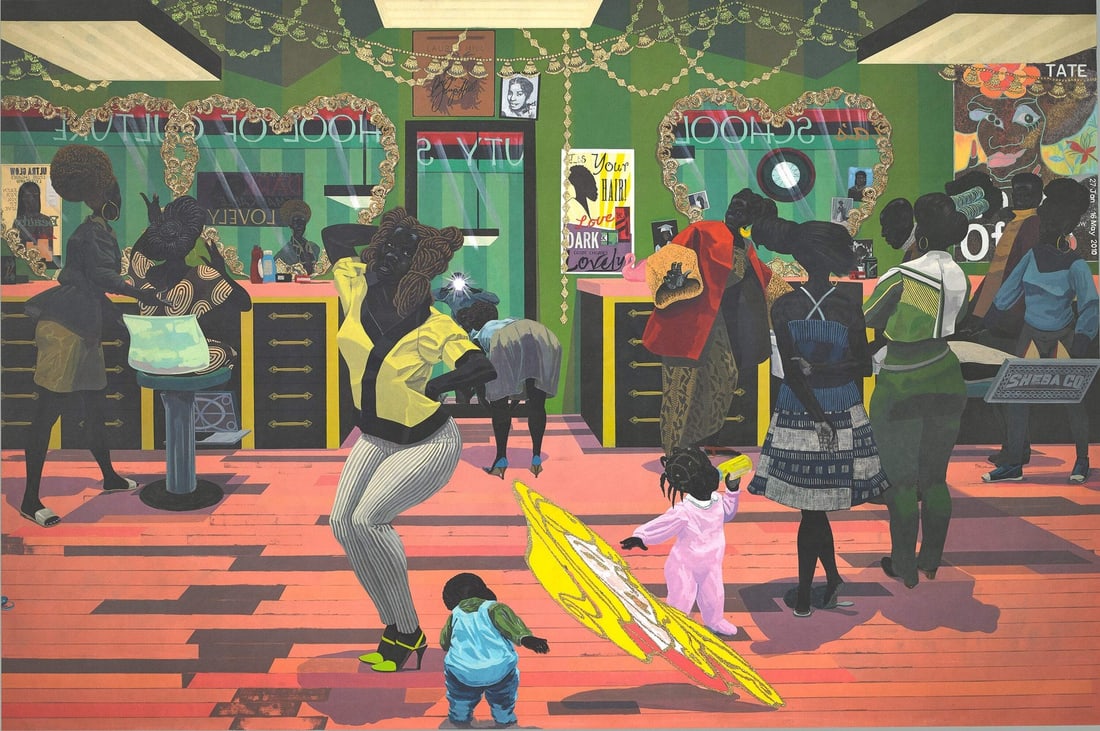 KERRY JAMES MARSHALL School of Beauty Culture 47.25" x 81" Offset Lit: KERRY JAMES MARSHALL School of Beauty Culture 47.25" x 81" Offset Lit Experience the vibrant colors and powerful message of Kerry James Marshall's "School of Beauty, School of Culture", a striking