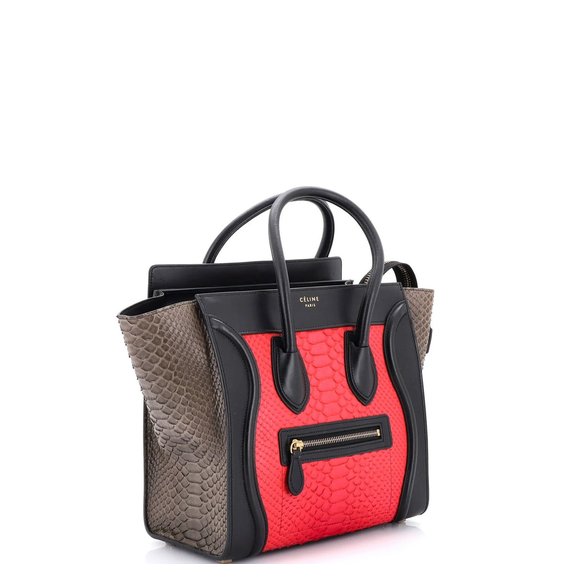 Celine Python and Leather Luggage Micro Bag - 2