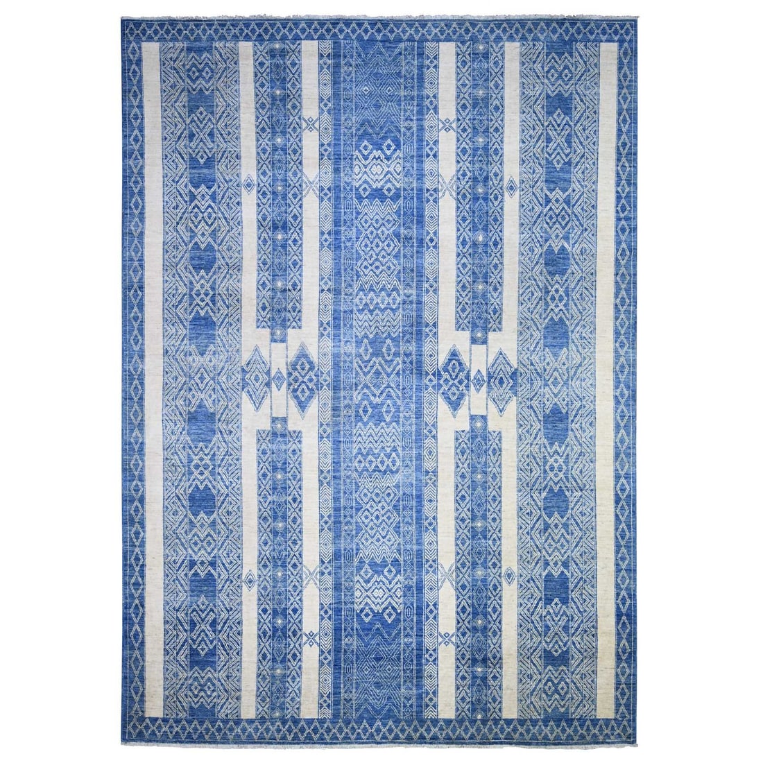 Rug 9'8"x13'5" Steel Blue Wool Hand Knotted Finer Peshawar Oriental: Rug 9'8"x13'5" Steel Blue Wool Hand Knotted Finer Peshawar Oriental Experience the rich history and craftsmanship of Afghanistan with this stunning Steel Blue Wool Hand Knotted Peshawar Oriental rug,