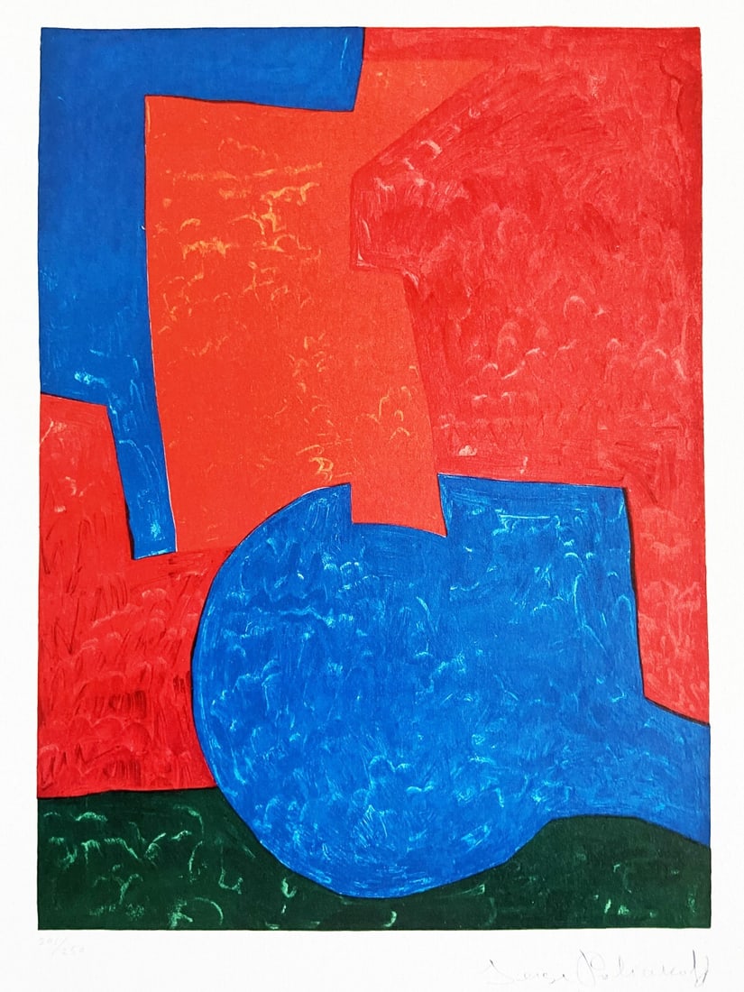 Le Corbusier - Serge Poliakoff Lithograph Sorlier MOMA Op: Le Corbusier - Serge Poliakoff Lithograph Sorlier MOMA Op A rare opportunity to own a piece of modern art history, this lithograph by Serge Poliakoff is a stunning example of the artist's unique style