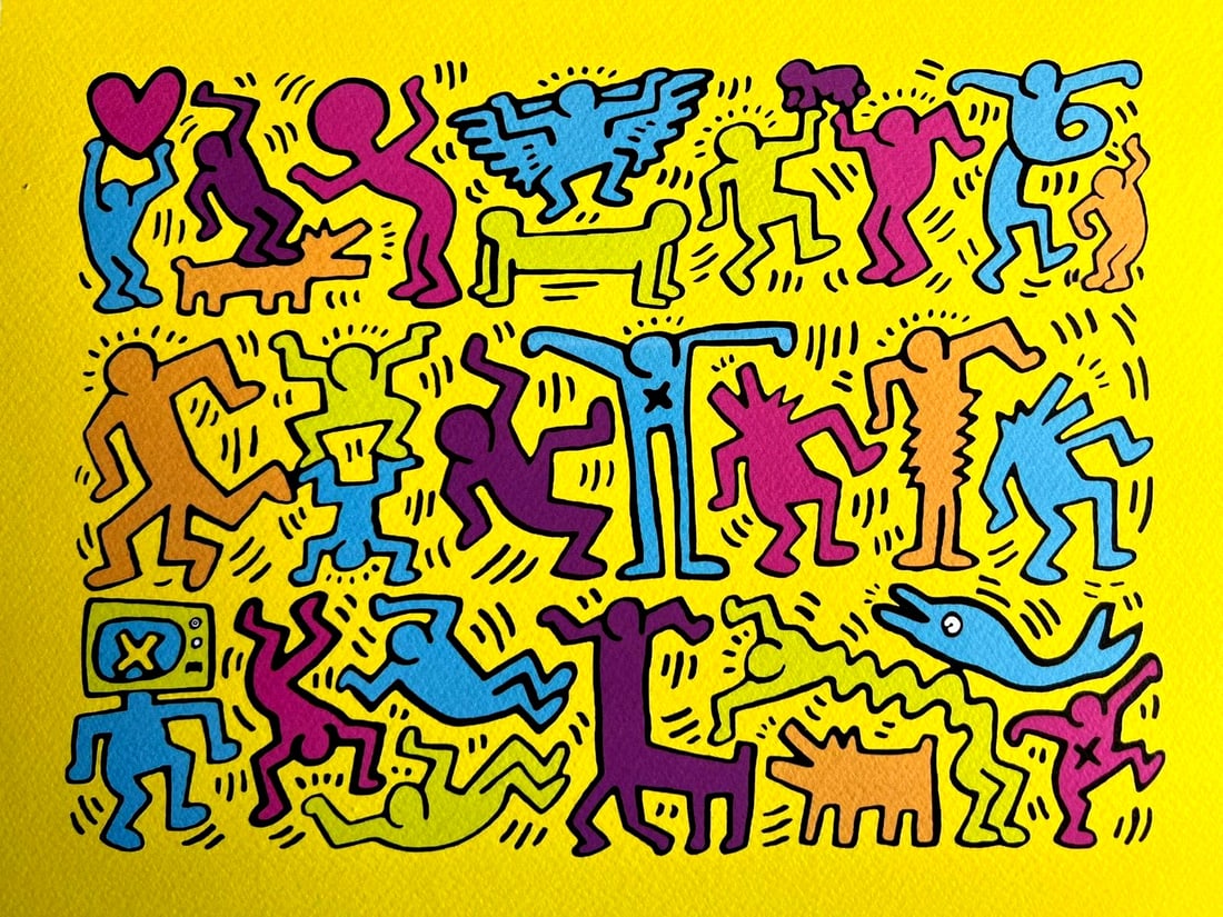 Numbered Keith Haring Lithograph From A Painting: Numbered Keith Haring Lithograph From A Painting A rare opportunity to own an original piece of art from the iconic Keith Haring, this numbered lithograph is a true collector's treasure. Printed in 19