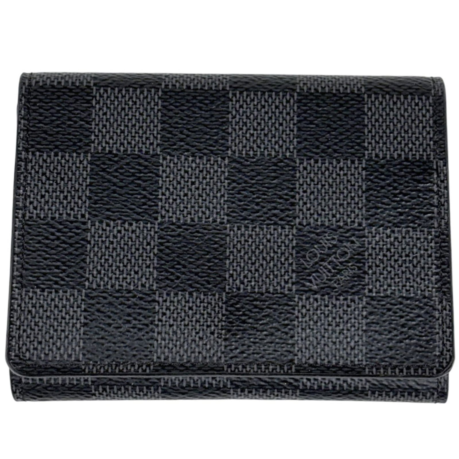 Louis Vuitton Damier Graphite Card Case: Louis Vuitton Damier Graphite Card Case A sleek and timeless accessory for the modern gentleman, this Louis Vuitton Damier Graphite Card Case is a stylish way to carry your essentials in style. Made f