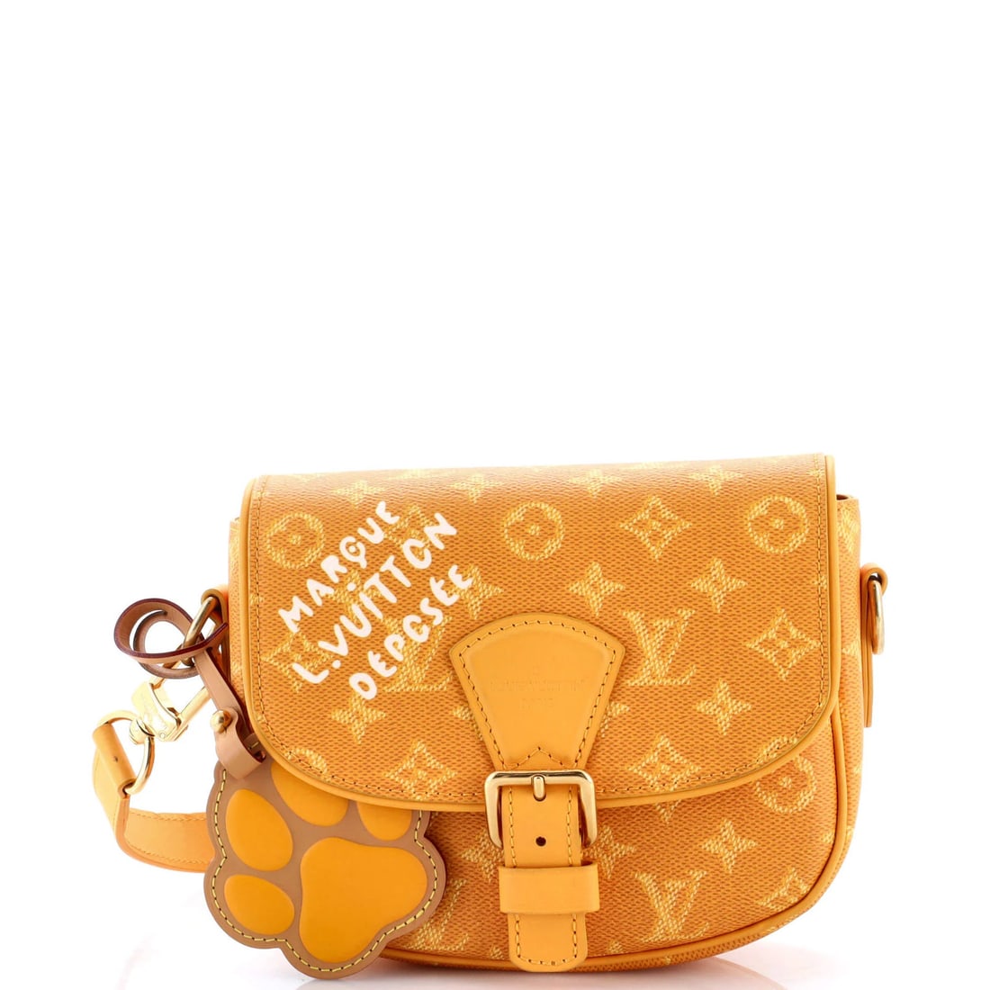 Louis Vuitton Montsouris Round Flap Messenger Bag - Limited Edition Monogram: Louis Vuitton Montsouris Round Flap Messenger Bag - Limited Edition Monogram Own a piece of luxury with the iconic Louis Vuitton Montsouris Round Flap Messenger Bag, boasting a vibrant yellow canvas
