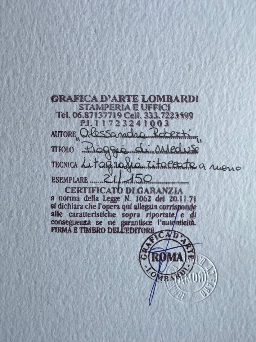 Numbered Alessandra Roberti Lithograph Mixed Technique - 8