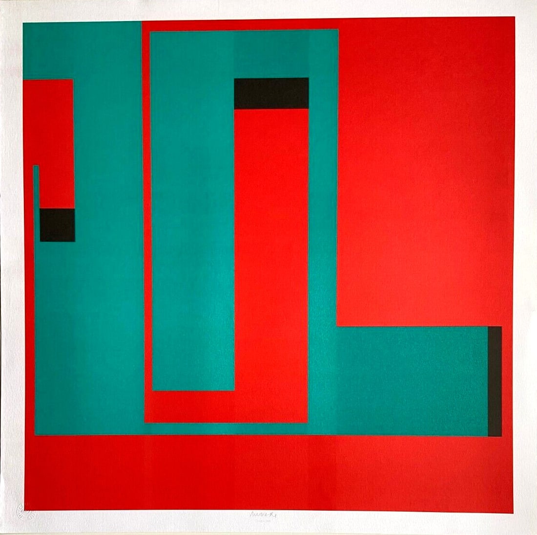 Bruno Munari "Negativo-Positivo" Lithograph 1993 (70 x 70 cm): Bruno Munari "Negativo-Positivo" Lithograph 1993 (70 x 70 cm) A rare opportunity to own a piece of 20th-century design history, Bruno Munari's "Negativo-Positivo" lithograph is a striking example of