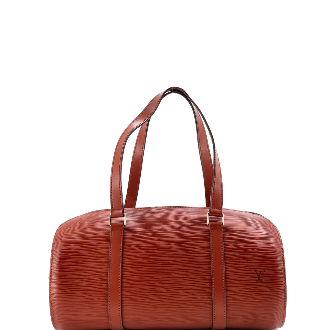 Louis Vuitton Soufflot Handbag in Epi Leather: Louis Vuitton Soufflot Handbag in Epi Leather A rare opportunity to own a pre-loved Louis Vuitton Soufflot Handbag in stunning Epi leather, boasting a timeless bowler design and rich brown hue that