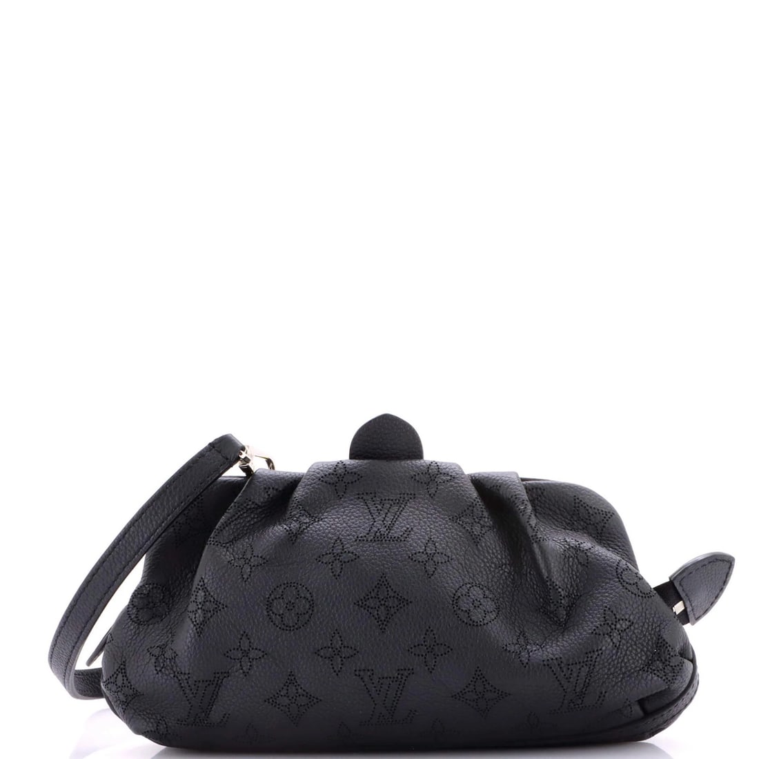 Louis Vuitton Mini Mahina Leather Scala Pouch Bag: Louis Vuitton Mini Mahina Leather Scala Pouch Bag Elevate your evening look with the sleek and sophisticated Louis Vuitton Mini Mahina Leather Scala Pouch Bag. This compact clutch boasts a timeless