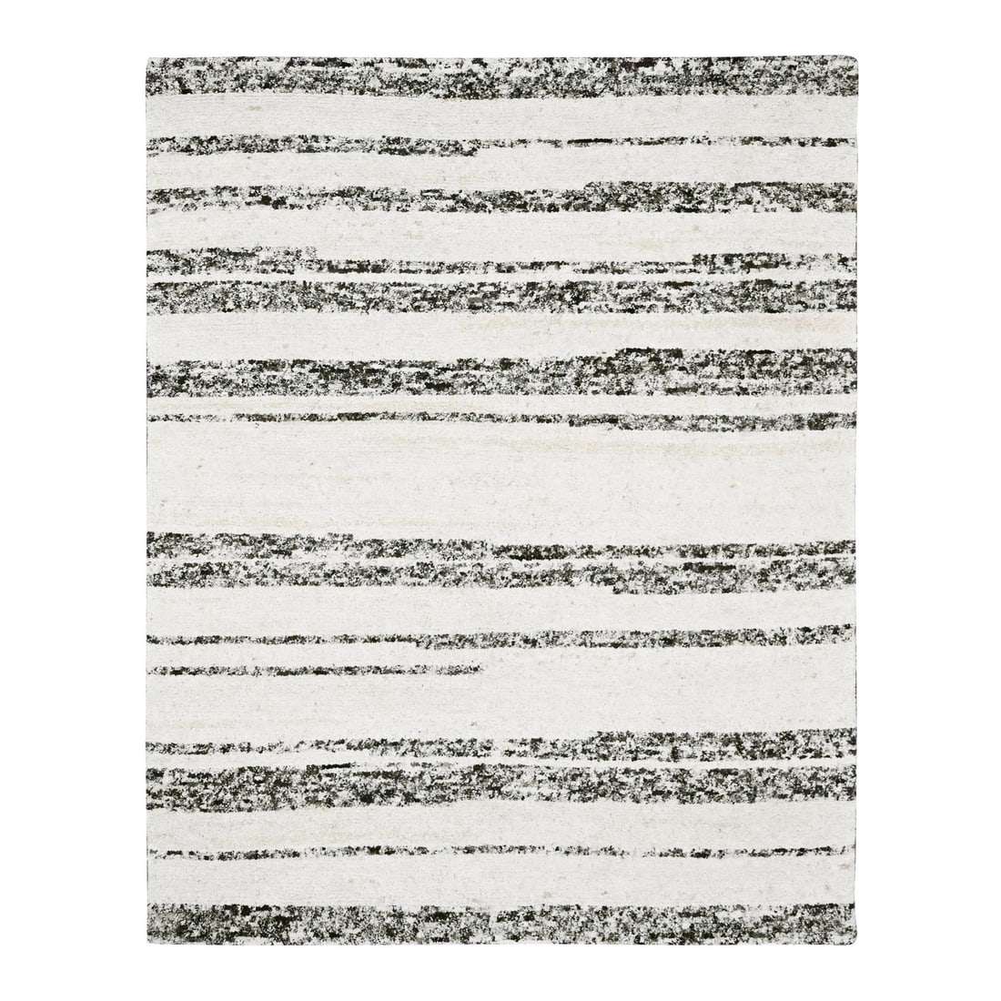 Rug 8'x9'9" Dark Brown and Ivory Striae Design Wool Hand Knotted Oriental: Rug 8'x9'9" Dark Brown and Ivory Striae Design Wool Hand Knotted Oriental Experience the rich heritage of India with this stunning 8'x9' hand-knotted wool rug, boasting an intricate dark brown and