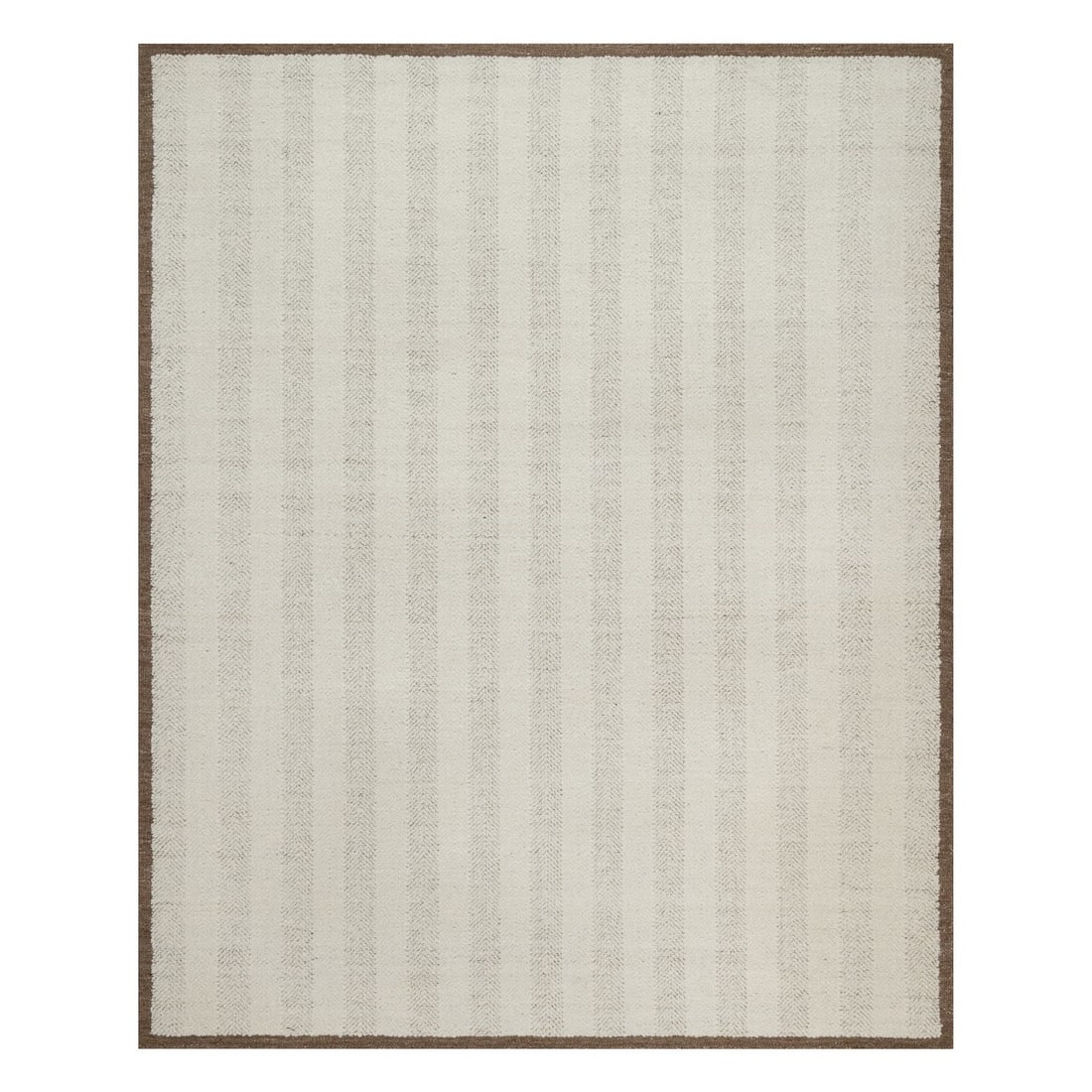 Rug 8'1"x10' Ivory Pure Wool Modern Vertical Stripes Design Hand Knotted: Rug 8'1"x10' Ivory Pure Wool Modern Vertical Stripes Design Hand Knotted Experience the timeless elegance of India's rich cultural heritage with this stunning 8'1"x10' Ivory Pure Wool Modern Vertical