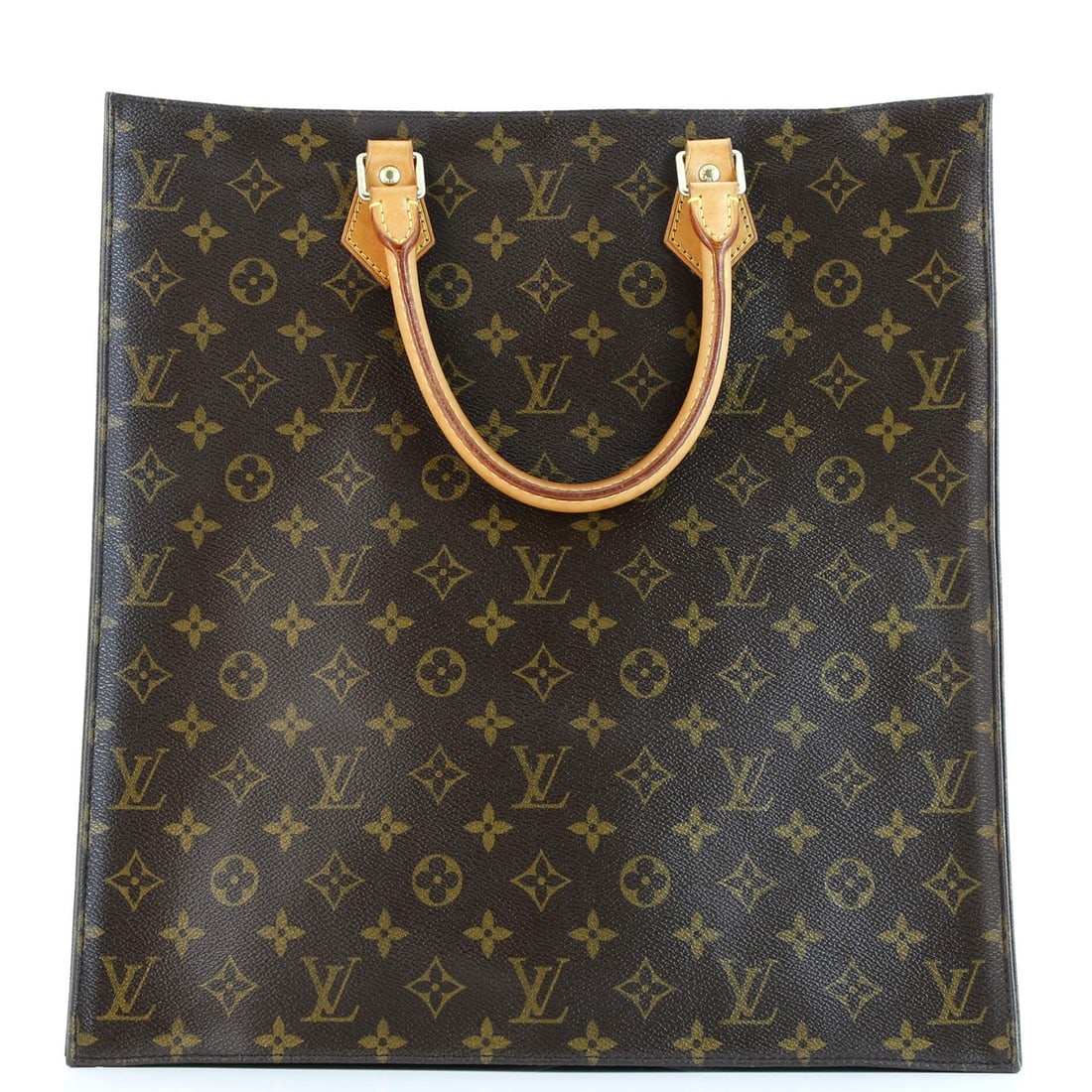 Louis Vuitton Monogram Canvas Sac Plat Bag: Louis Vuitton Monogram Canvas Sac Plat Bag A timeless classic from the iconic Louis Vuitton brand, this Sac Plat Bag boasts the signature monogram canvas exterior in rich brown tones, exuding