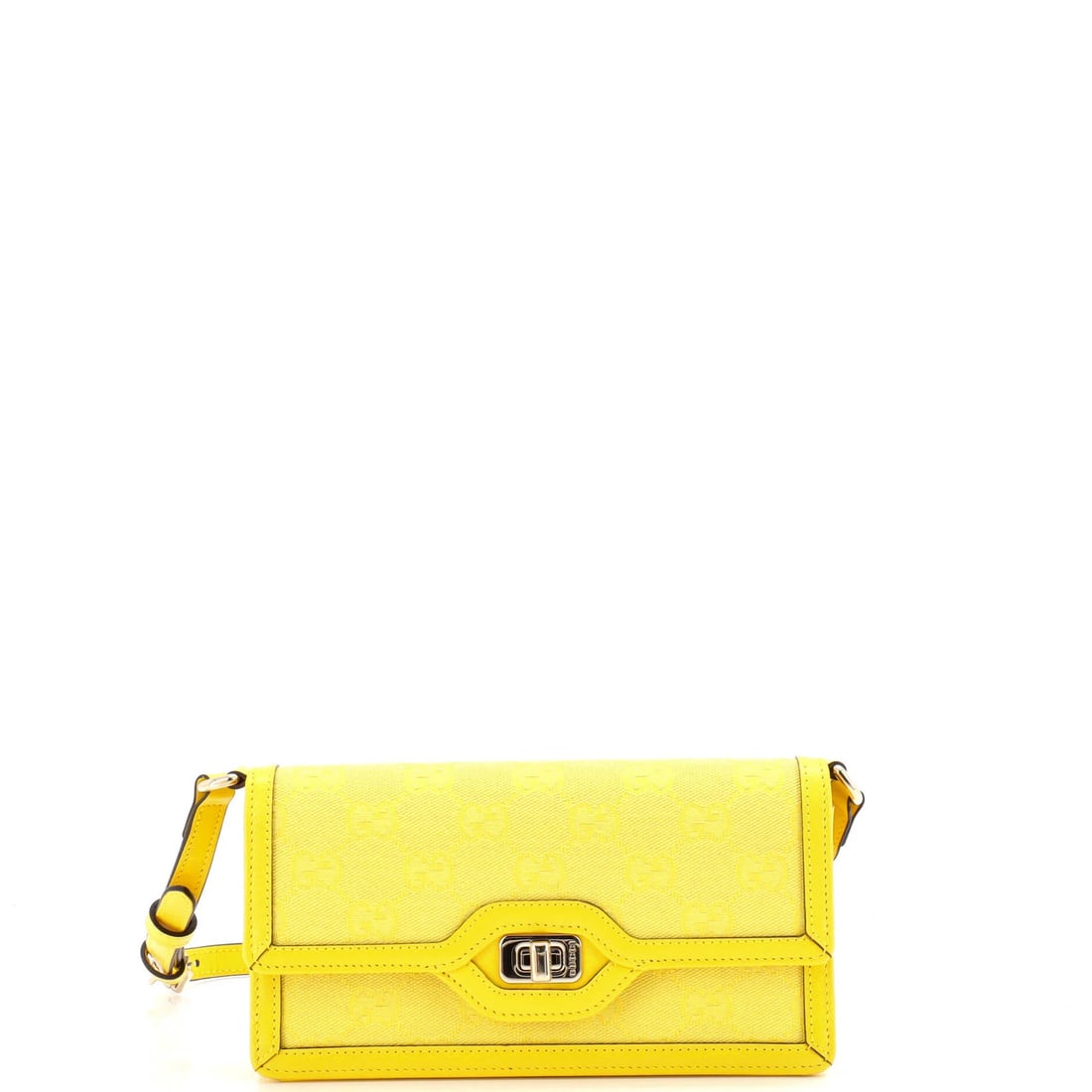 Gucci Mini Luce Shoulder Bag in GG Canvas: Gucci Mini Luce Shoulder Bag in GG Canvas The Gucci Mini Luce Shoulder Bag in GG Canvas is a vibrant and stylish addition to any handbag collection, boasting the iconic Gucci logo in bright yellow aga