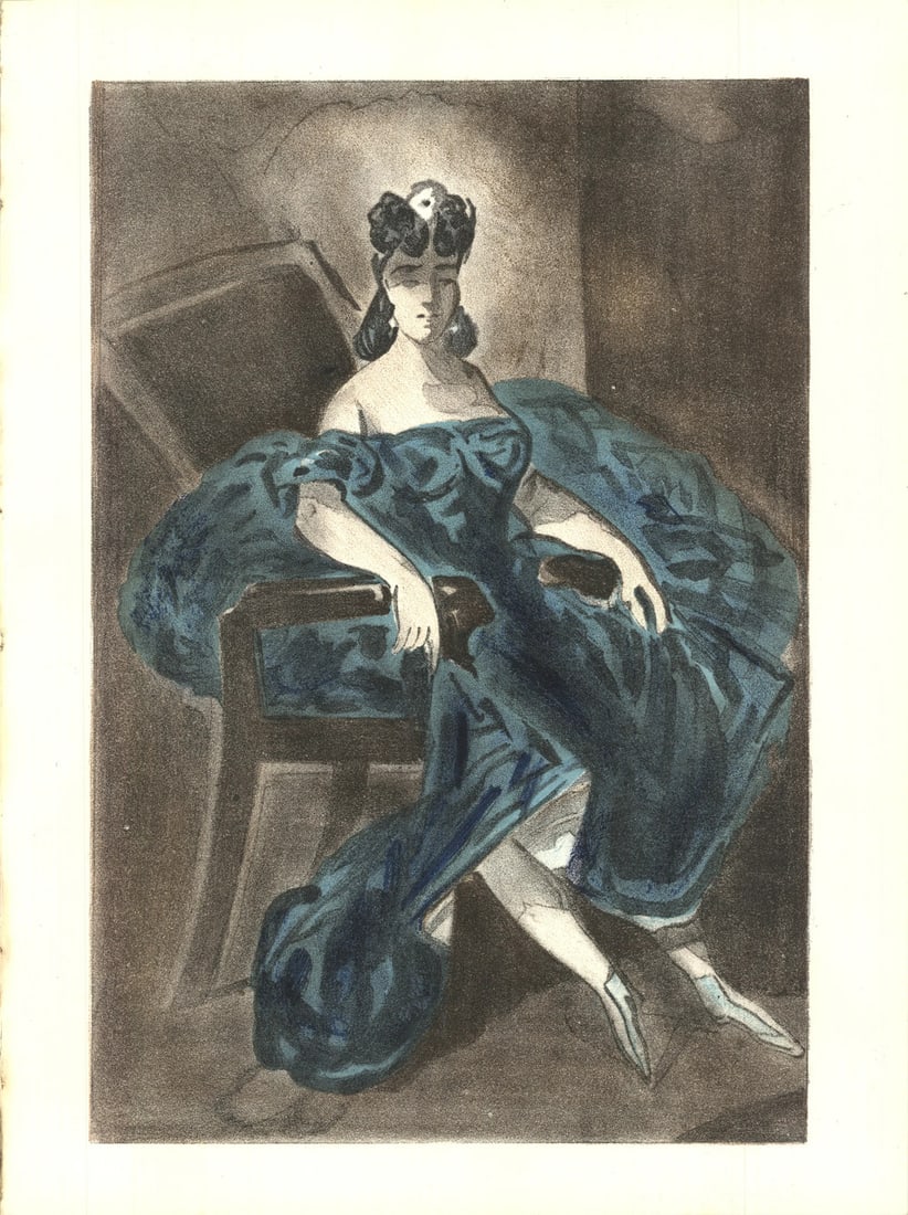 Lena Leclercq Vintage Lithograph, 'Les Femmes dans l'atelier III', 1939, 14" x 10.25: Lena Leclercq Vintage Lithograph, 'Les Femmes dans l'atelier III', 1939, 14" x 10.25 A stunning vintage lithograph by French artist Lena Leclercq, 'Les Femmes dans l'atelier III' (1939), showcases