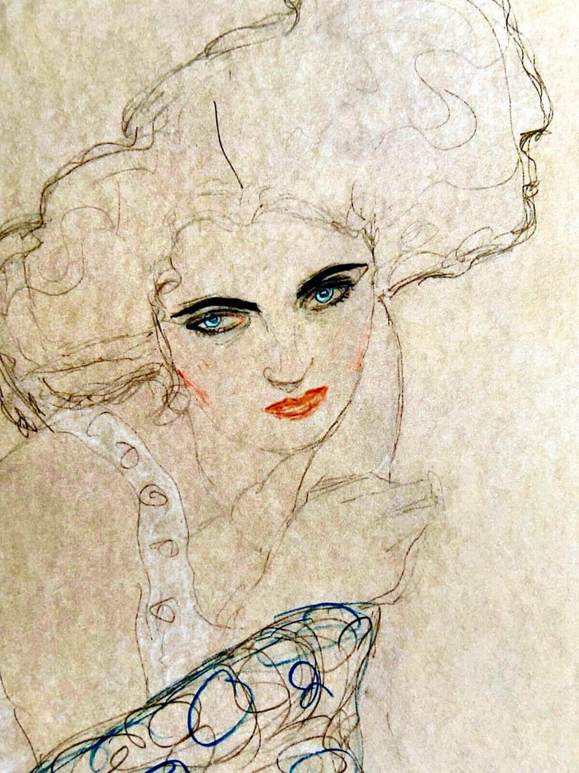 Numbered Gustav Klimt Lithograph: Numbered Gustav Klimt Lithograph Own a piece of art history with this exquisite Gustav Klimt lithograph, printed in 1979 by the French publishers and featuring one of his iconic designs. With its uniq