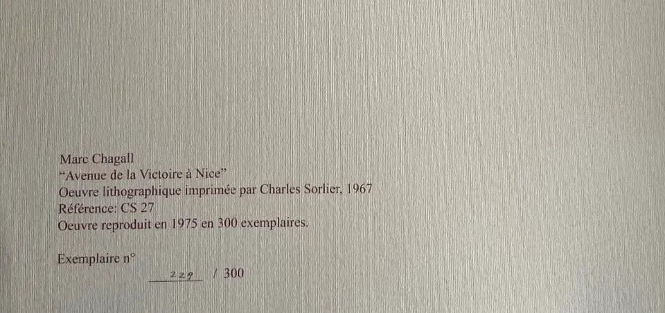 Marc Chagall Sorlier Lithograph # - 8