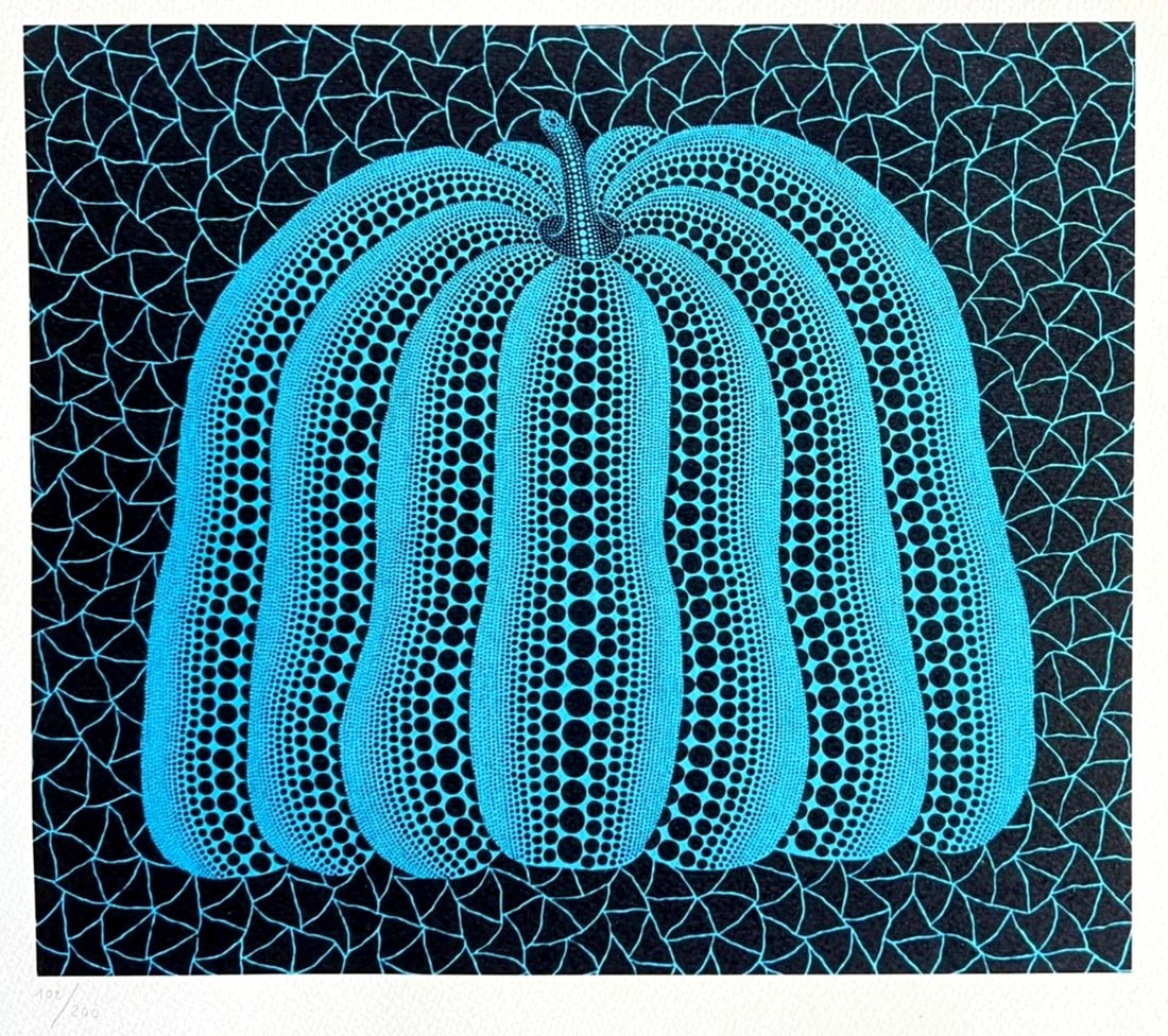 Yayoi Kusama 'Pumpkin' Lithograph (Mori Museum #): Yayoi Kusama 'Pumpkin' Lithograph (Mori Museum #) Experience the vibrant energy of Yayoi Kusama's iconic 'Pumpkin' lithograph, created in collaboration with the Mori Art Museum in 2011. This limited