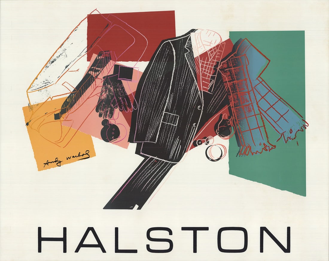 Andy Warhol Halston Advertising Poster, 1982, Serigraph, 22.75" x 29.5: Andy Warhol Halston Advertising Poster, 1982, Serigraph, 22.75" x 29.5 A rare opportunity to own a piece of fashion history, this 1982 Andy Warhol serigraph poster showcases the iconic Halston
