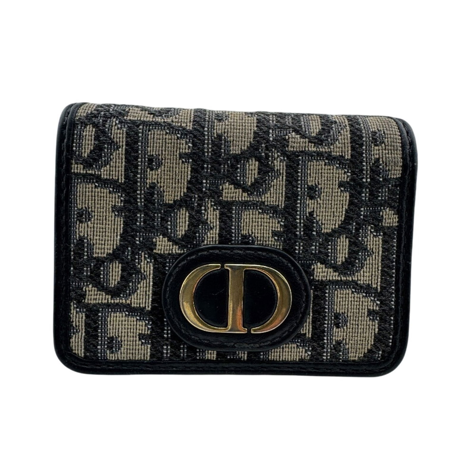 Christian Dior Tri-Fold Canvas Wallet: Christian Dior Tri-Fold Canvas Wallet Elevate your everyday style with the iconic Christian Dior tri-fold canvas wallet, featuring a timeless navy blue hue and classic design that exudes