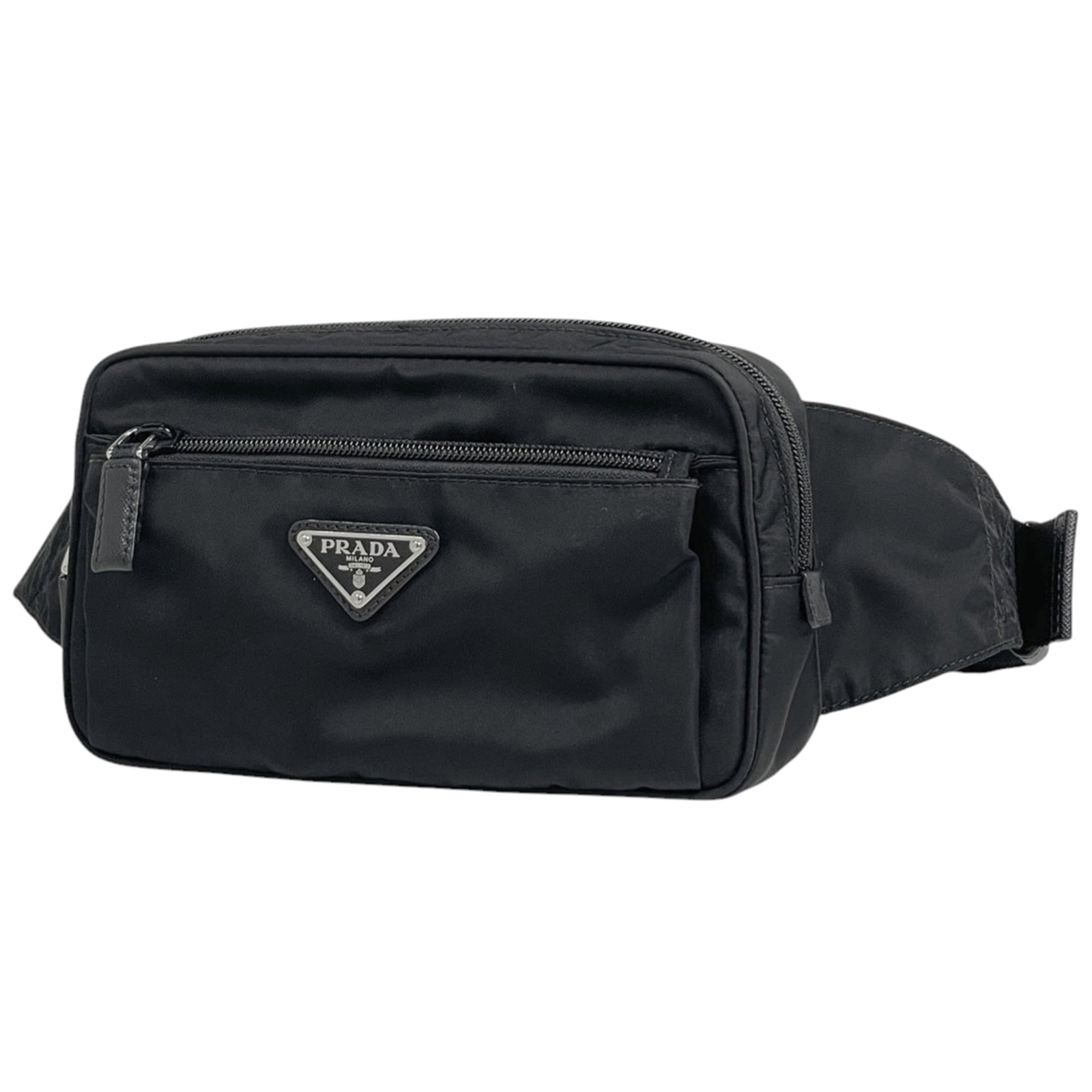 Prada Nylon Fanny Pouch Sling Bag: Prada Nylon Fanny Pouch Sling Bag A sleek and versatile Prada Nylon Fanny Pouch Sling Bag, perfect for adding an effortless touch to any outfit. With its durable nylon material, adjustable strap, and