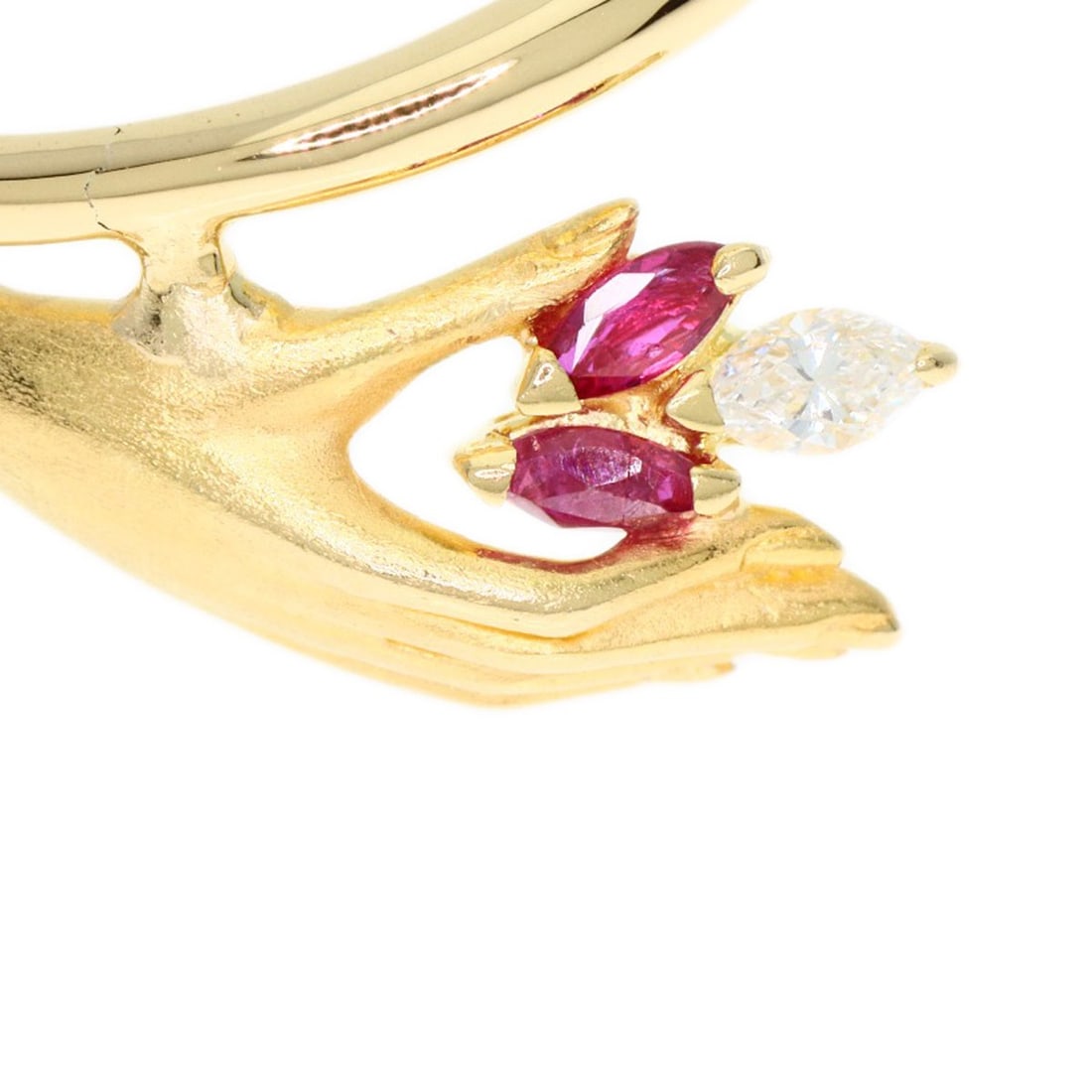 Carrera y Ruby Diamond Ring K18 Yellow Gold - 8