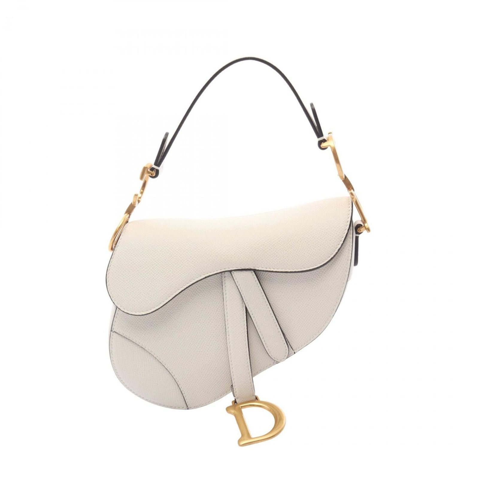 Christian Dior Saddle Leather Handbag: Christian Dior Saddle Leather Handbag Elevate your style with the timeless elegance of a Christian Dior Saddle Leather Handbag, boasting a crisp white leather exterior and classic saddle shape that