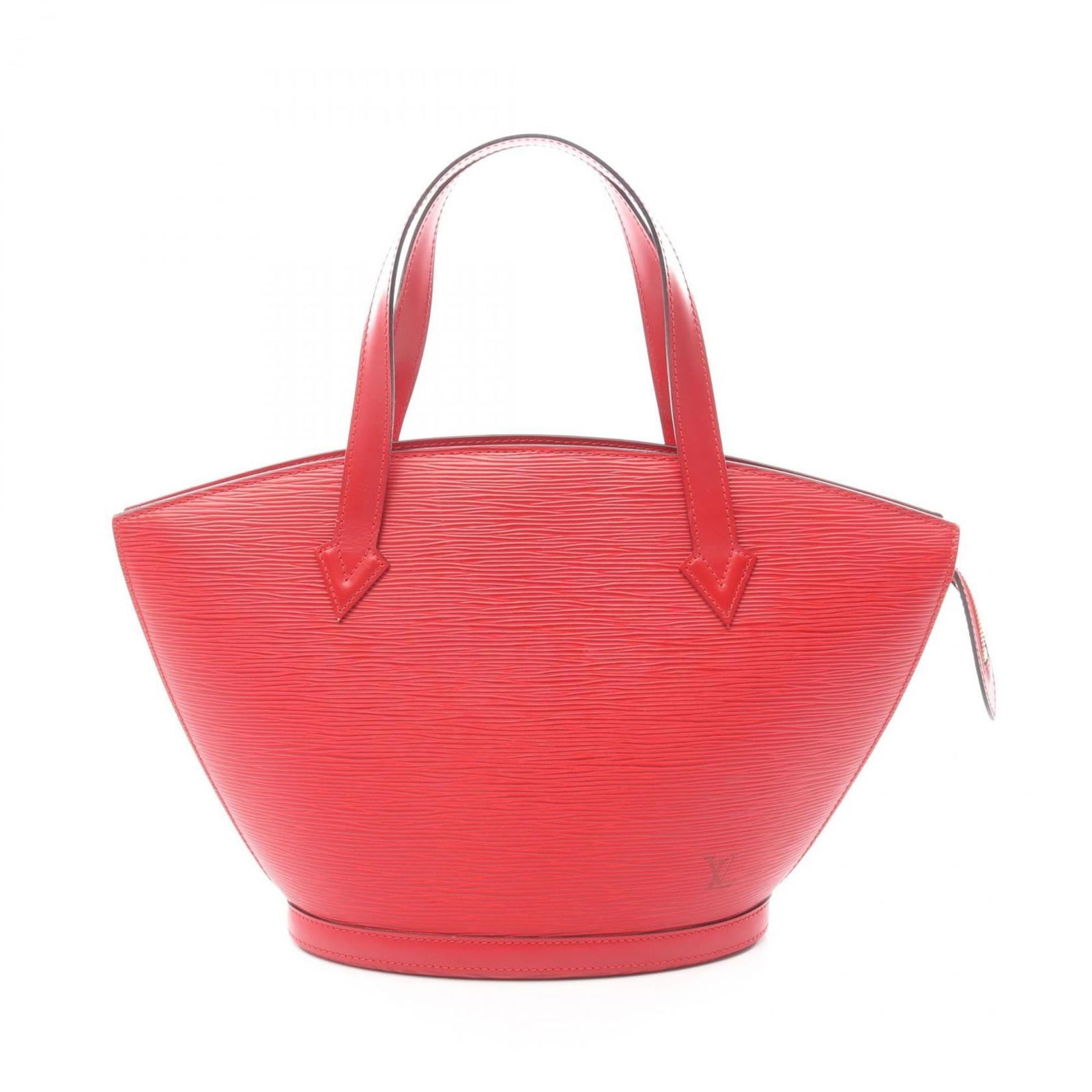 Louis Vuitton Epi Leather Handbag: Louis Vuitton Epi Leather Handbag A stunning Louis Vuitton Epi Leather handbag in bold red, this iconic piece boasts the signature LV monogram pattern and premium Epi leather construction, exuding