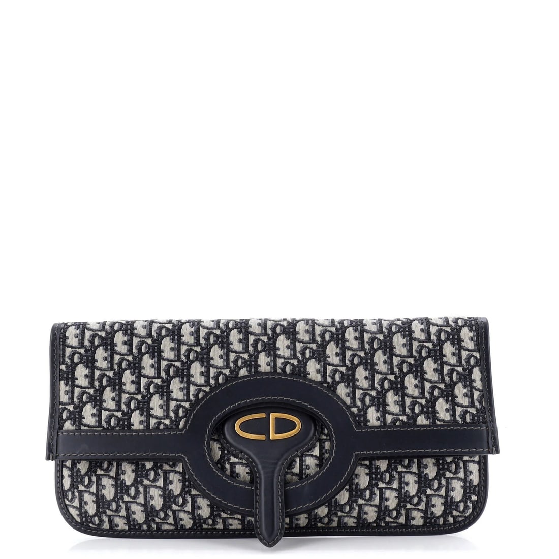 Christian Dior Fold Over Clutch in Oblique Canvas: Christian Dior Fold Over Clutch in Oblique Canvas Elevate your evening look with the iconic Christian Dior Fold Over Clutch in Oblique Canvas, boasting a striking blue hue and timeless design. This