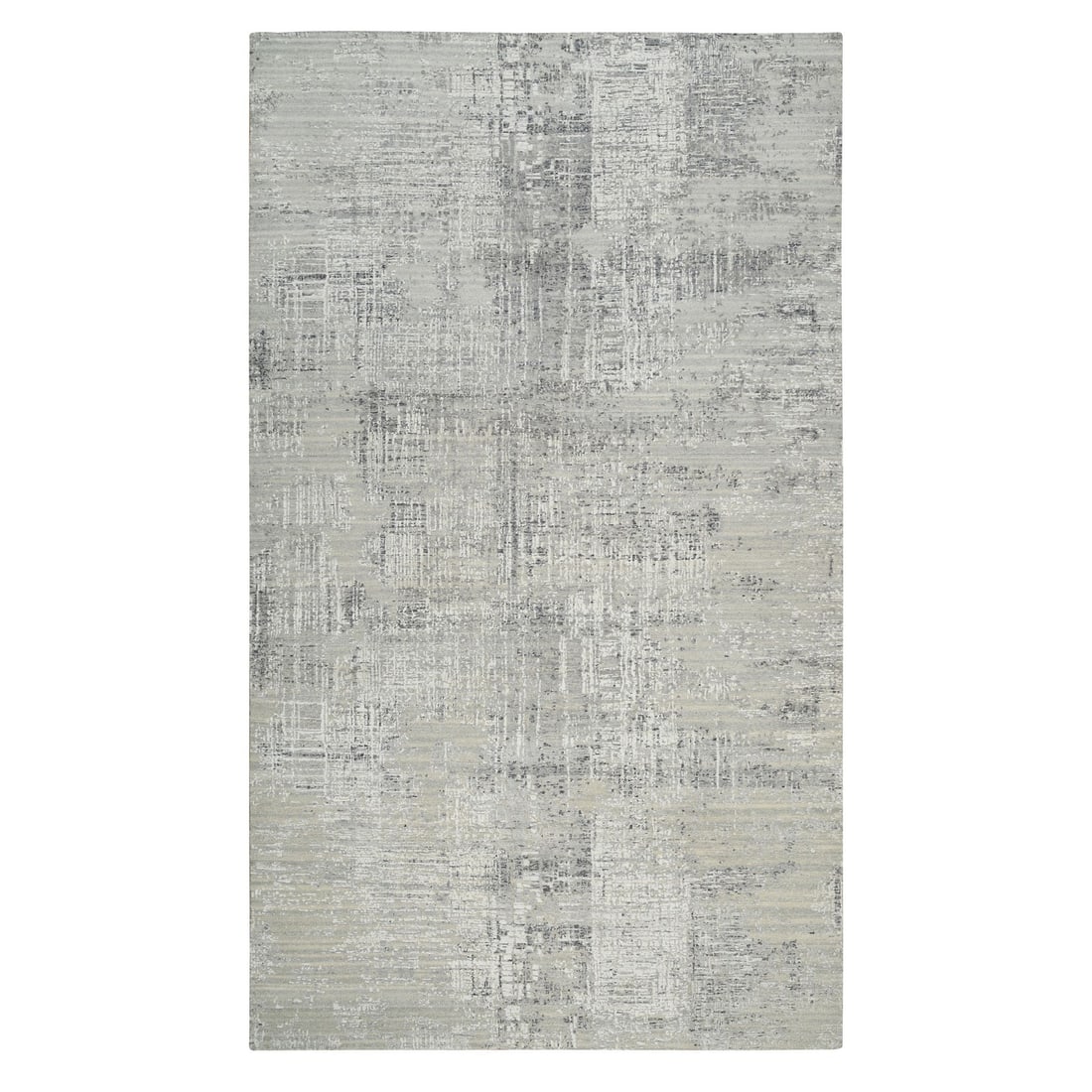Modern Gray Wool Hand-Knotted Gallery Runner Rug (8'1"x16'): Modern Gray Wool Hand-Knotted Gallery Runner Rug (8'1"x16') Experience the timeless elegance of India's rich cultural heritage in this stunning modern gray wool hand-knotted gallery runner rug,