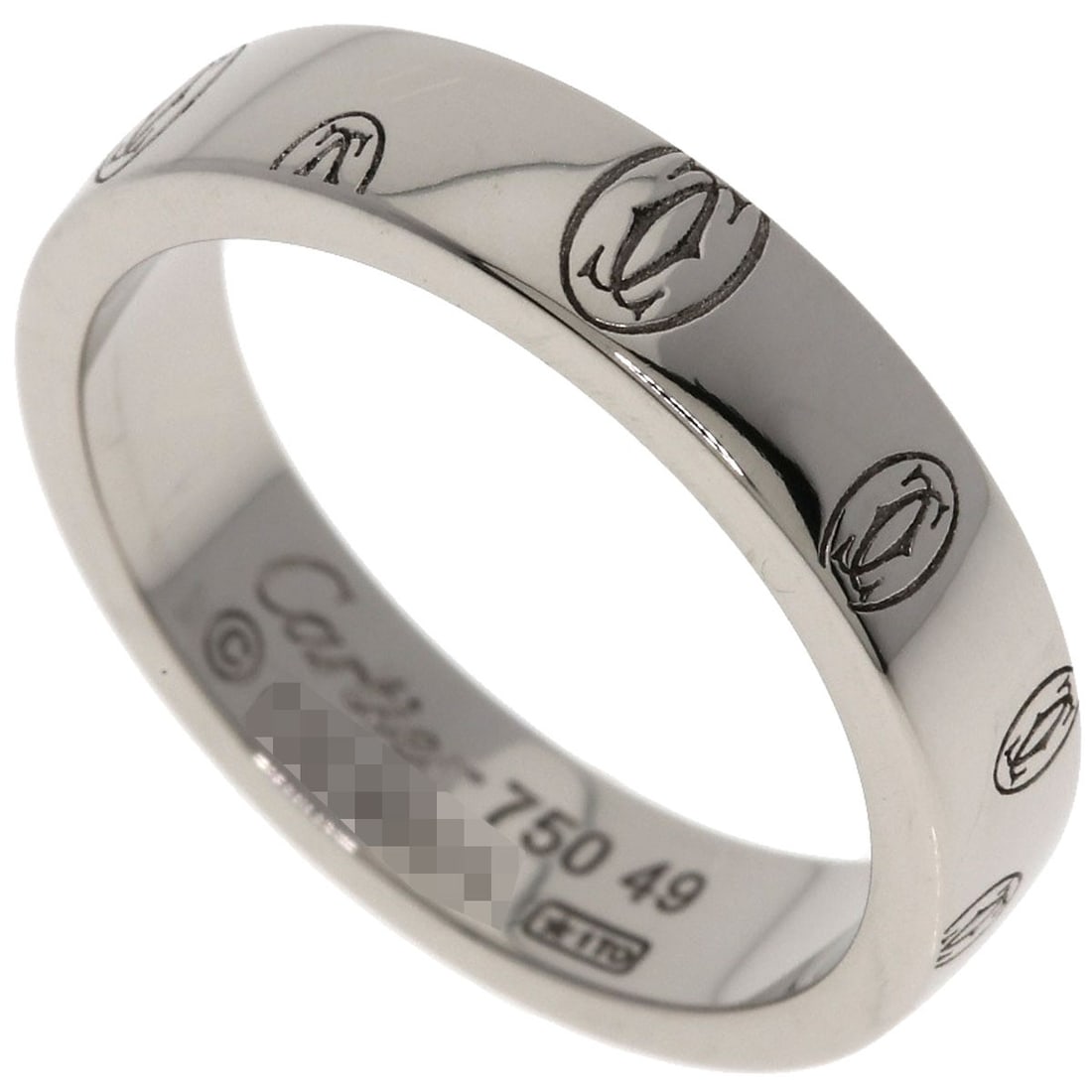 CARTIER Happy Birthday K18 White Gold Ring #49: CARTIER Happy Birthday K18 White Gold Ring #49 A stunning Cartier ring, the Happy Birthday model, stands out with its sleek K18 white gold design, perfect for those who appreciate timeless elegance.