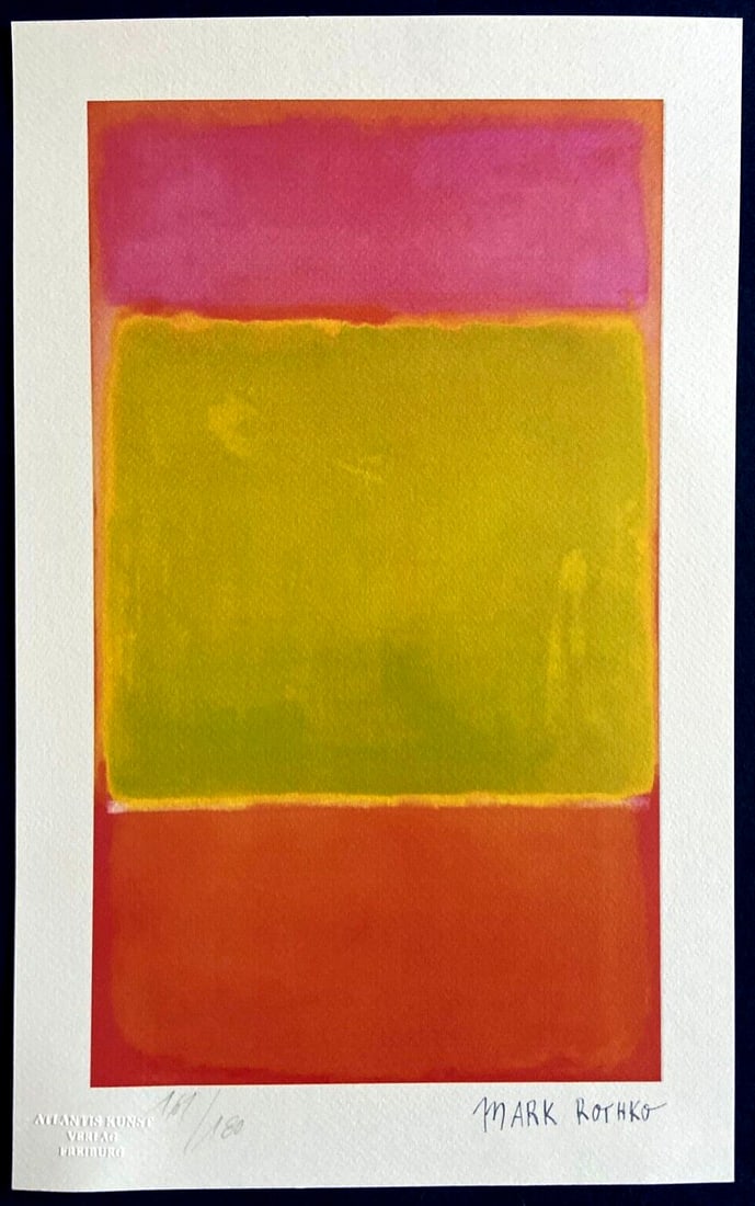 Mark Rothko Lithograph #180 (Op Numbered): Mark Rothko Lithograph #180 (Op Numbered) Mark Rothko's bold and emotive lithograph, created in 1978, is a rare opportunity to own a piece of modern art history. Signed by the artist himself, this uni