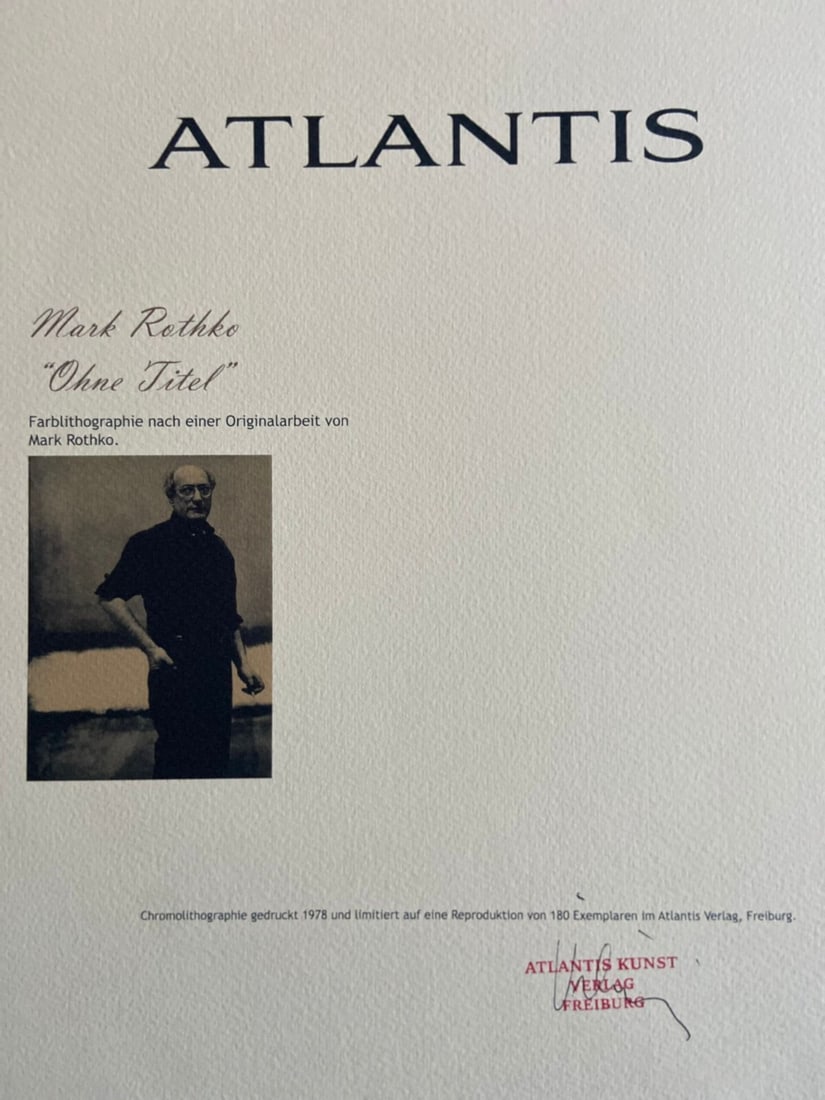 Mark Rothko Lithograph #180 (Op Numbered) - 7