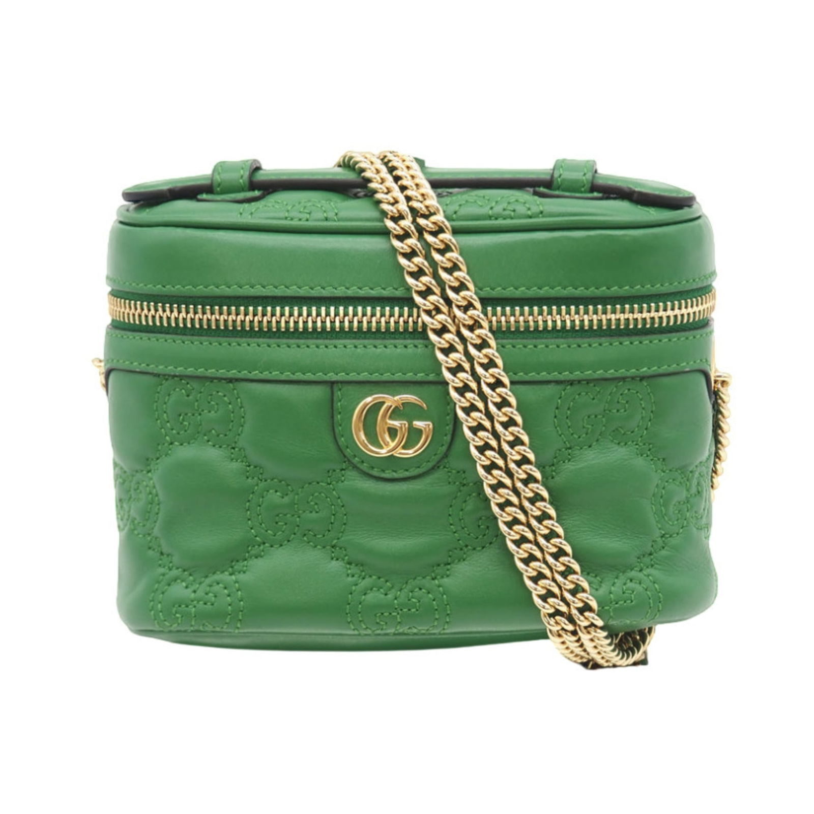 Gucci Leather Shoulder Bag: Gucci Leather Shoulder Bag A stunning Gucci leather shoulder bag in vibrant green, boasting classic design and premium quality. With its sleek 11cm x 15cm dimensions and comfortable 6.5cm depth, this