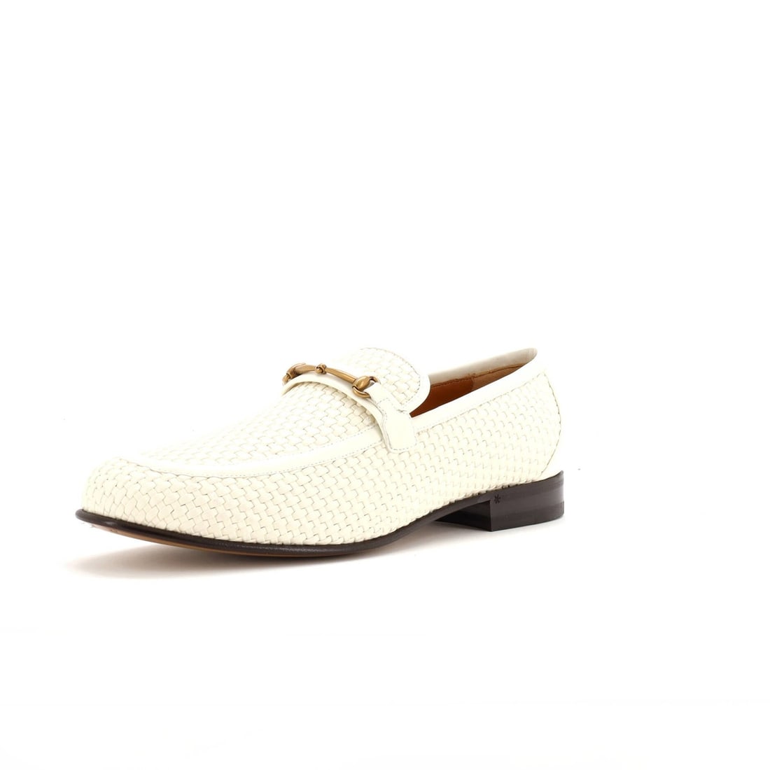 Gucci Men's Horsebit Loafers in Woven Leather: Gucci Men's Horsebit Loafers in Woven Leather Elevate your shoe game with the iconic Gucci Men's Horsebit Loafers, crafted from rich woven leather that exudes sophistication and style. The classic