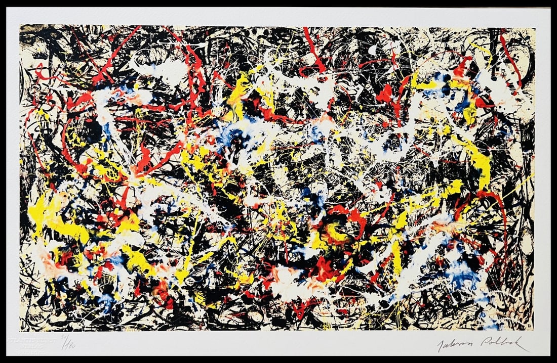 Josef Albers - Jackson Pollock Action Painting Numbered 180: Josef Albers - Jackson Pollock Action Painting Numbered 180 A rare opportunity to own a piece of art history, this 1978 chromolithography print by Jackson Pollock is one of only 180 specimens produced