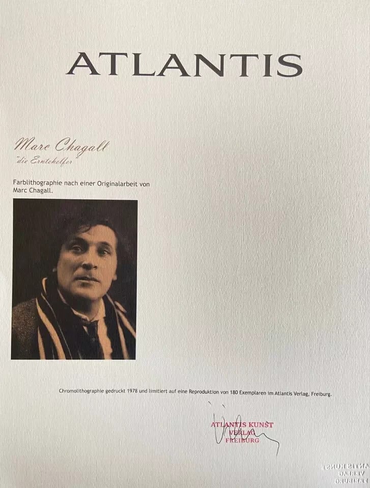 Marc Chagall Lithograph, Numbered Collection Stamp - 9